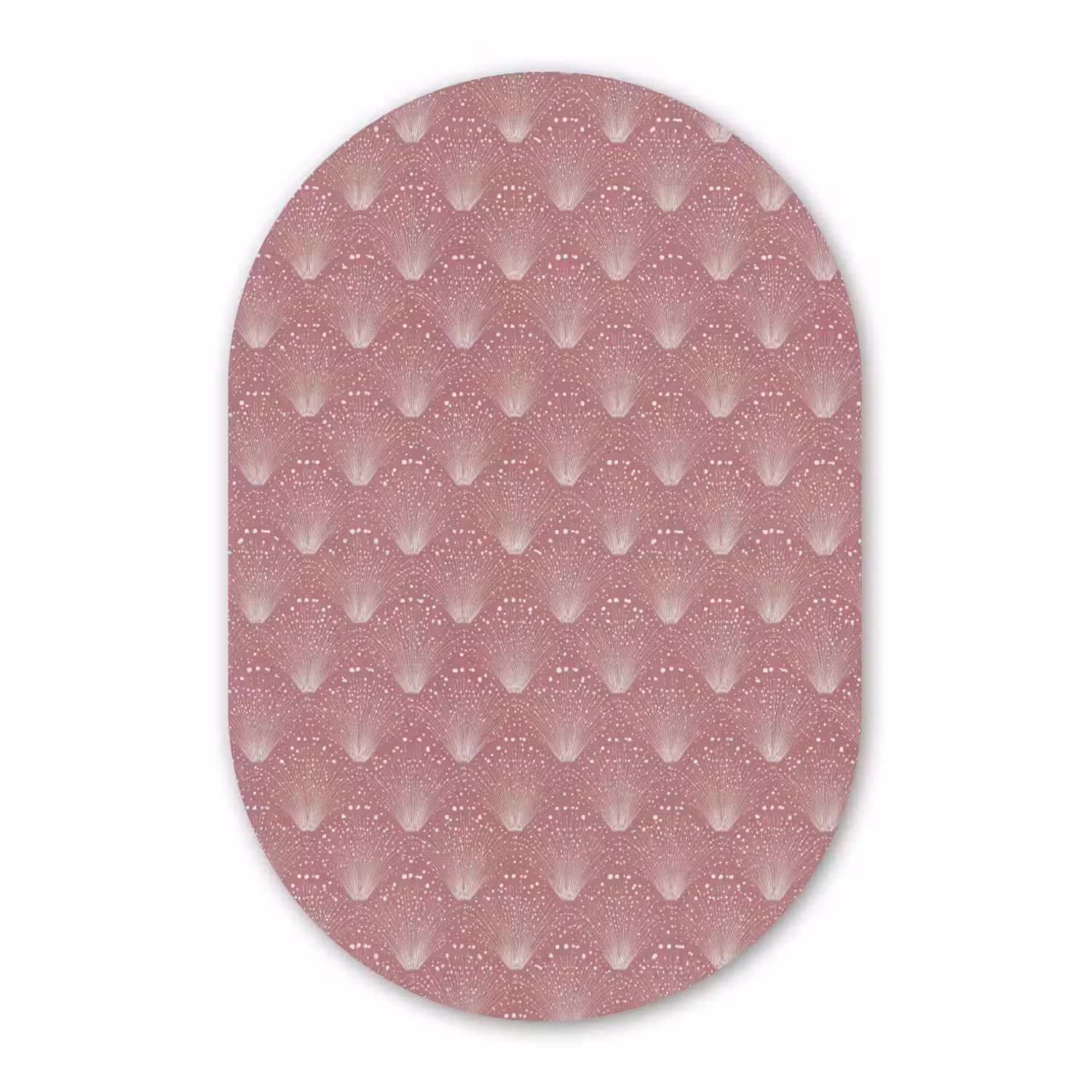 Trendy - Patroon - Roze Wandcirkel Ovaal Aluminium middel 839 -3d