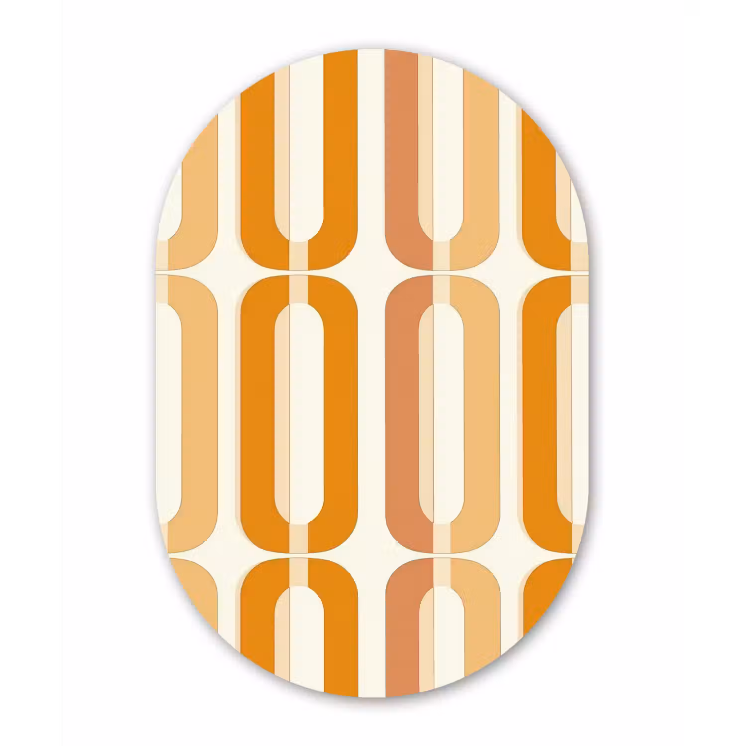 U-vorm - Retro - Oranje Wandcirkel Ovaal Aluminium middel 839 -3d