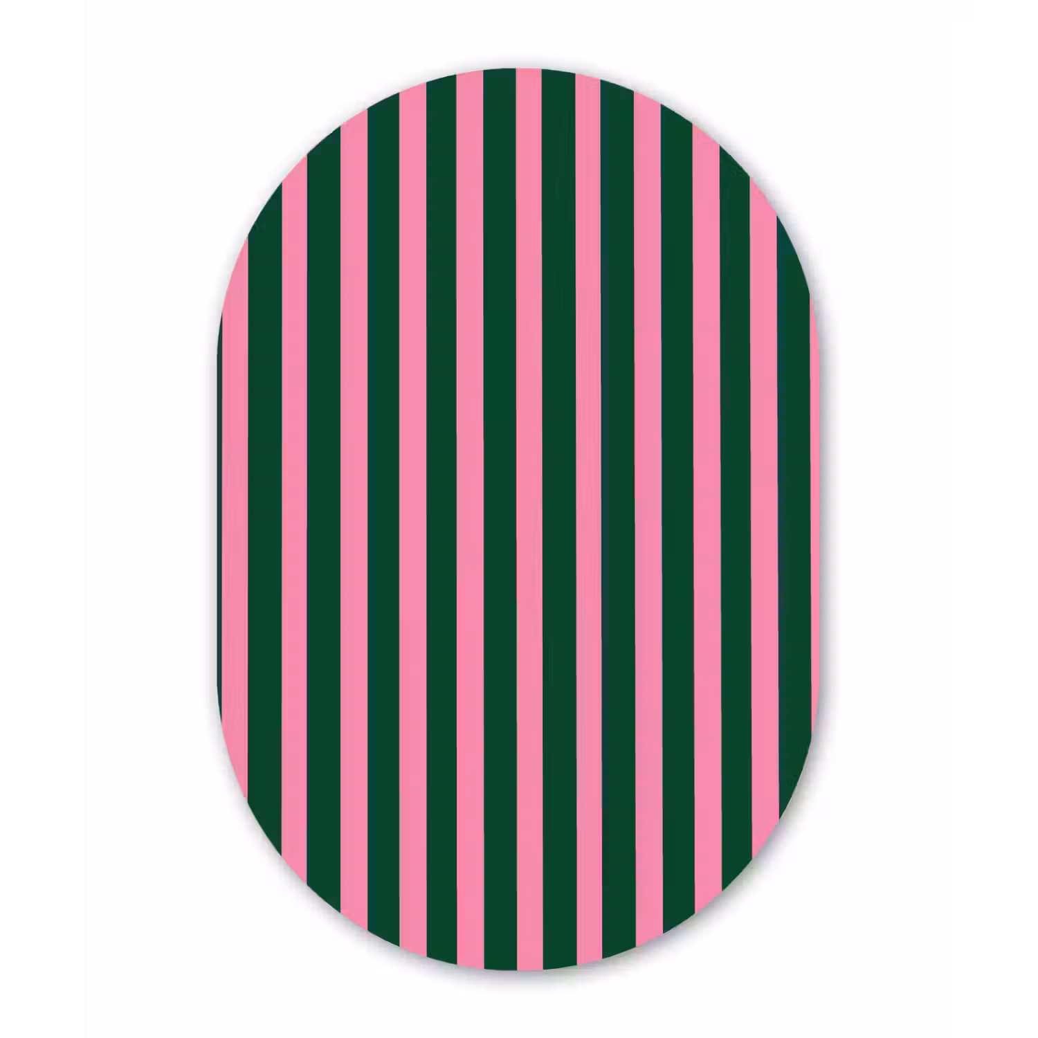 Verticale strepen - Groen - Roze Wandcirkel Ovaal Aluminium middel 839 -3d