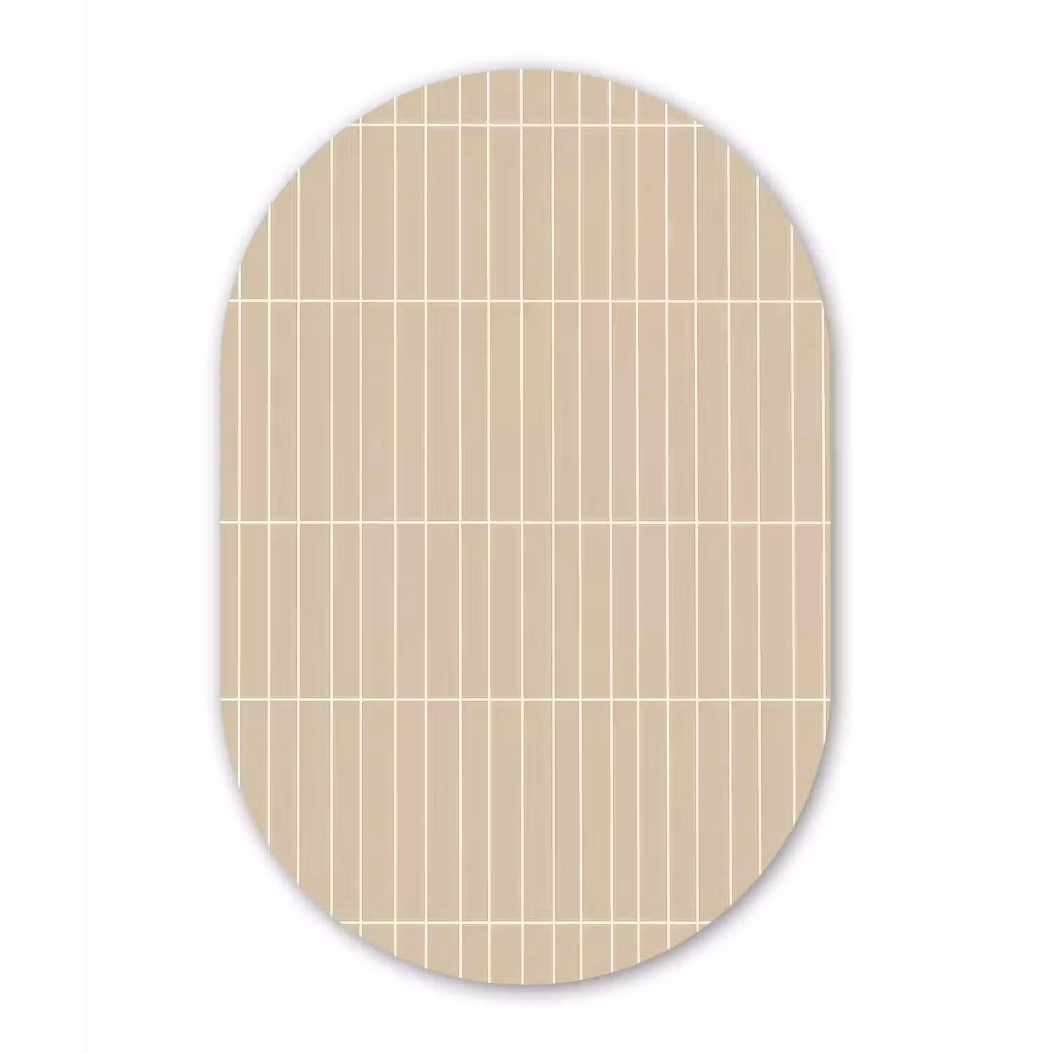 Verticaal - Wandtegel - Crème - Beige Wandcirkel Ovaal Aluminium middel 839 -3d