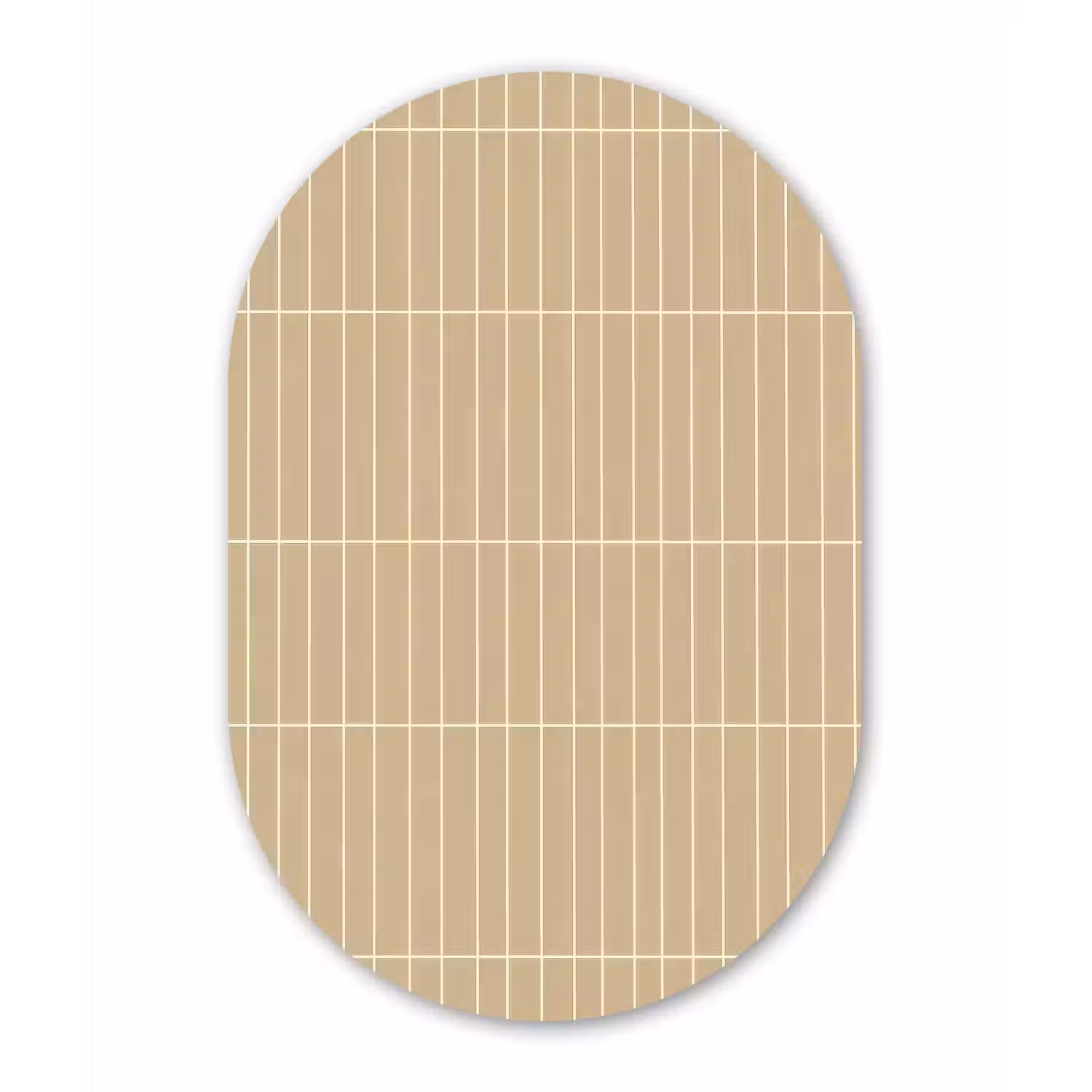 Verticaal - Wandtegel - Zand - Beige Wandcirkel Ovaal Aluminium middel 839 -3d