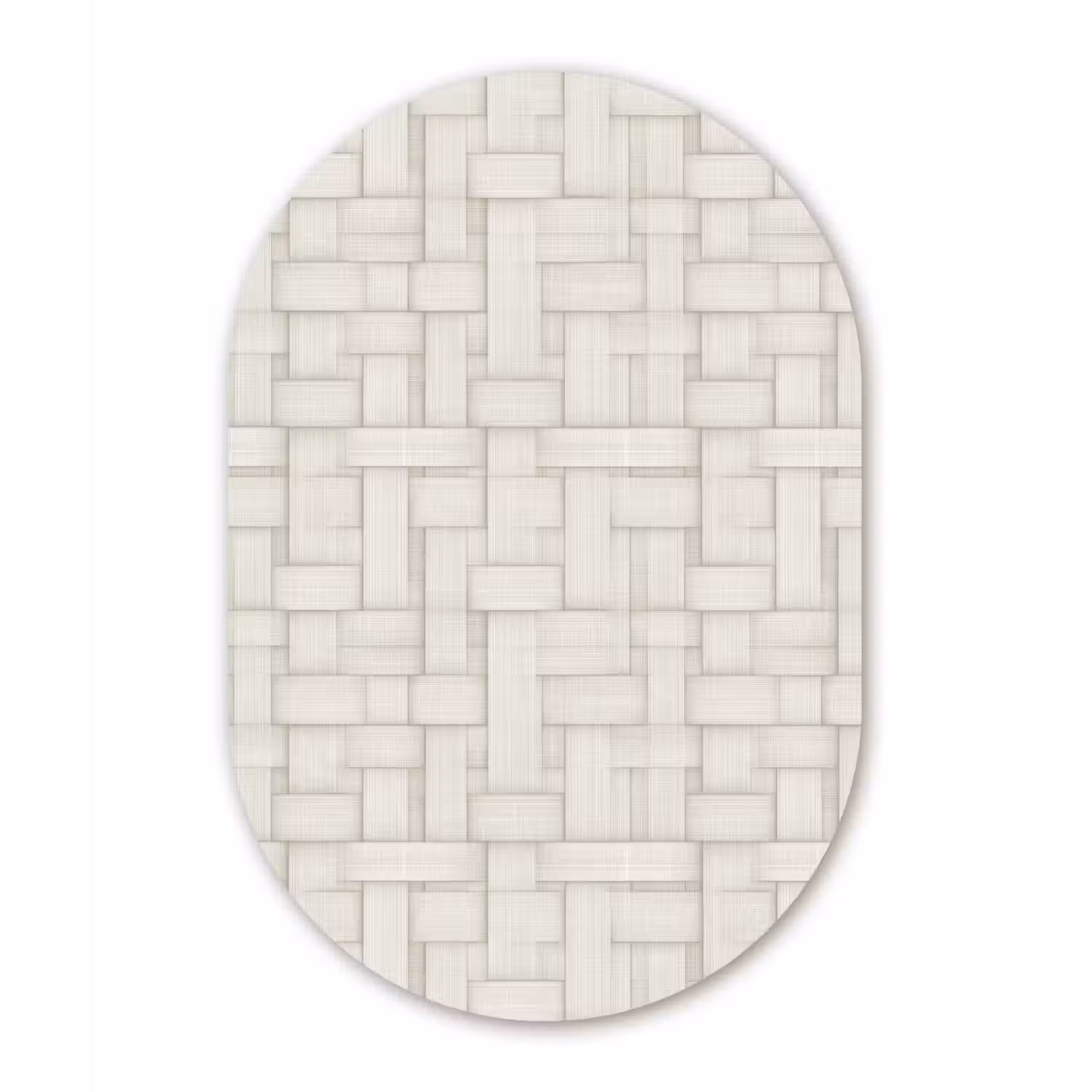 Vlechtwerk - Banen - Beige Wandcirkel Ovaal Aluminium middel 839 -3d