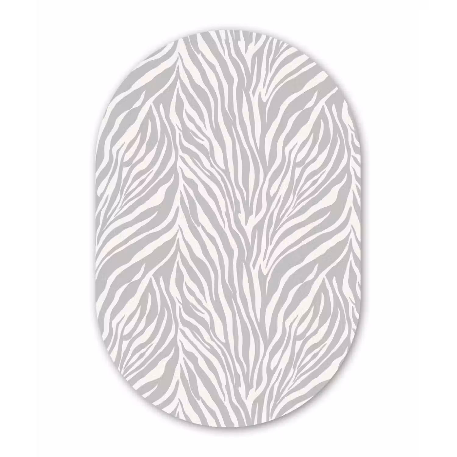 Zebra - Motief - Grijs Wandcirkel Ovaal Aluminium middel 839 -3d