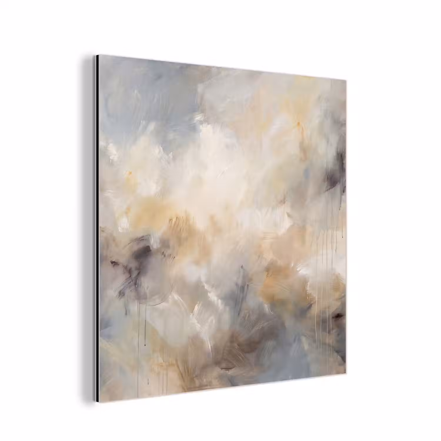 Abstract - Wolken - Sfeervol - Beige - Grijs aluminium wit klein -3d