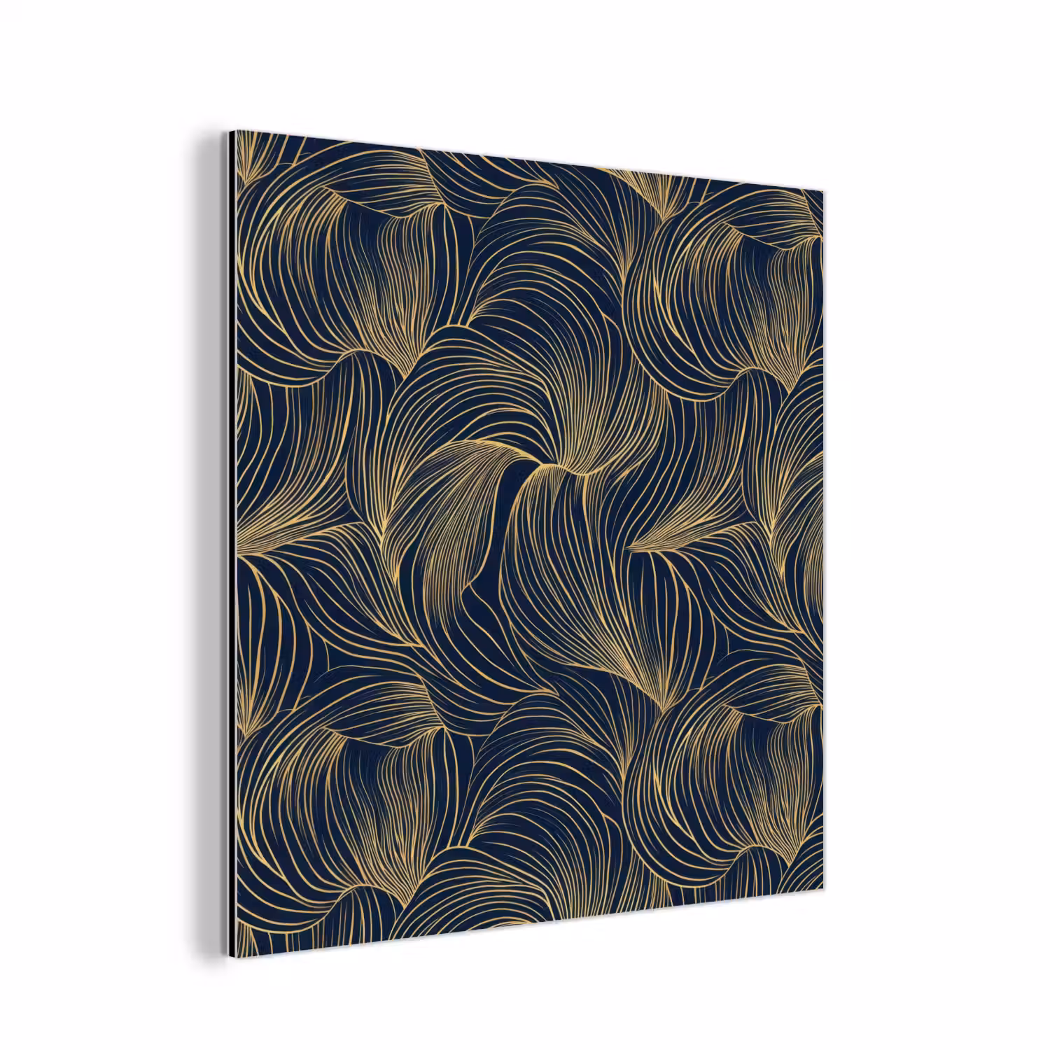 Abstract - Lijnen - Blauw - Goud aluminium wit klein 46 -3d