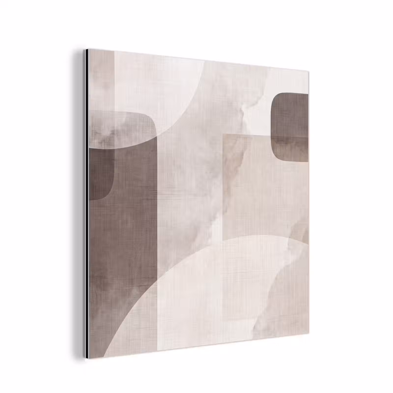 aluminium wall art - Abstract Shapes - Beige - Abstracte vormen - Beige aluminium wit klein