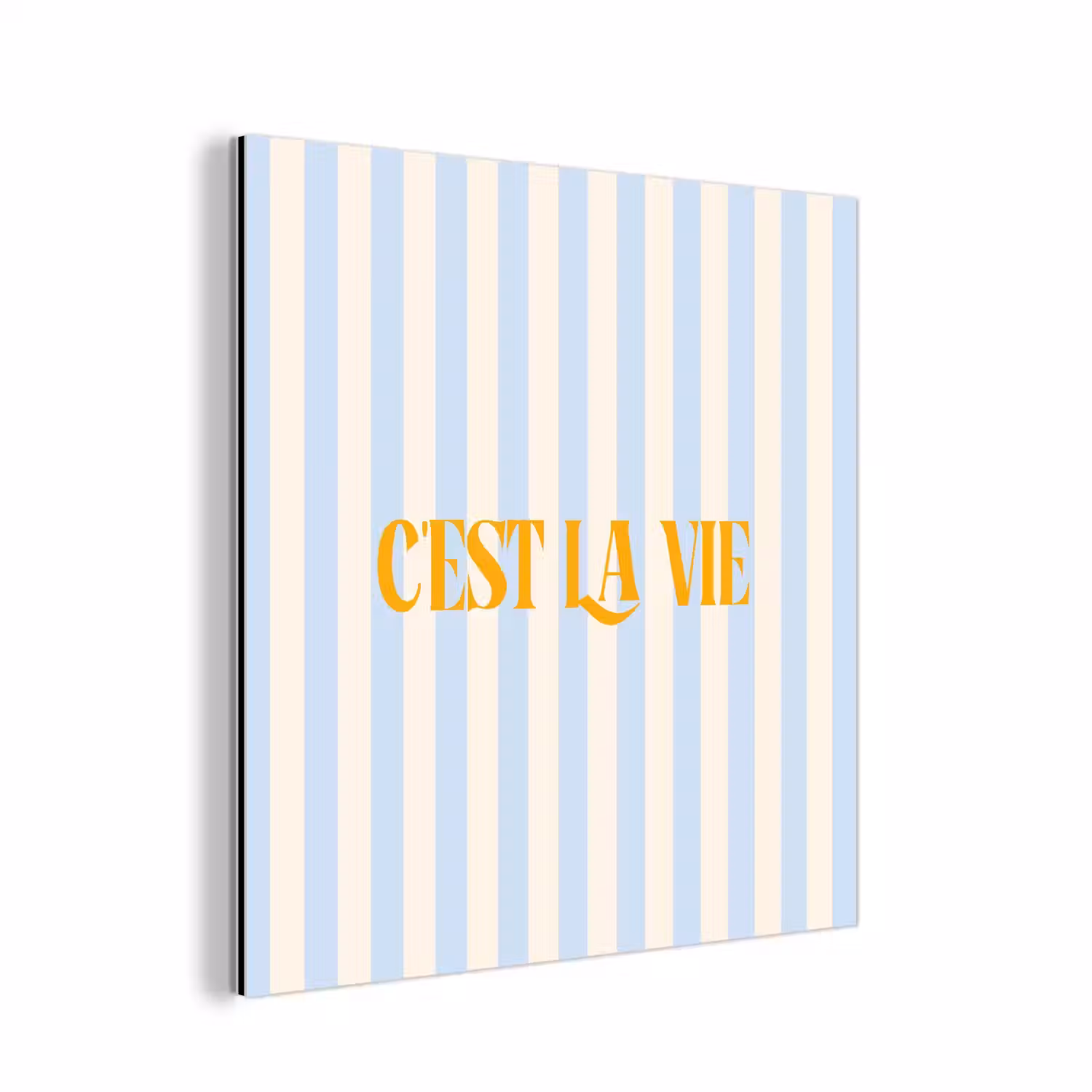Alt: Oranje - Blauw - Strepen - C'est la vie aluminium wit klein -3d