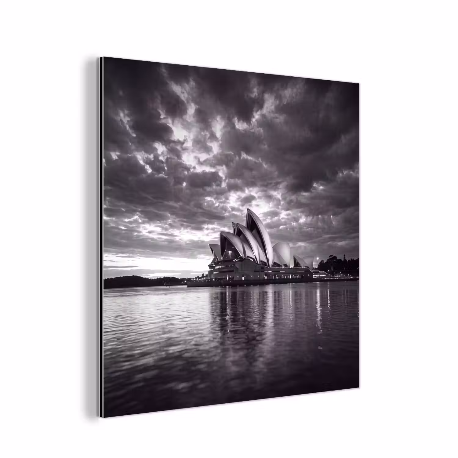 Architectuur - Water - Stad - Modern - Zwart-wit aluminium wit klein -3d