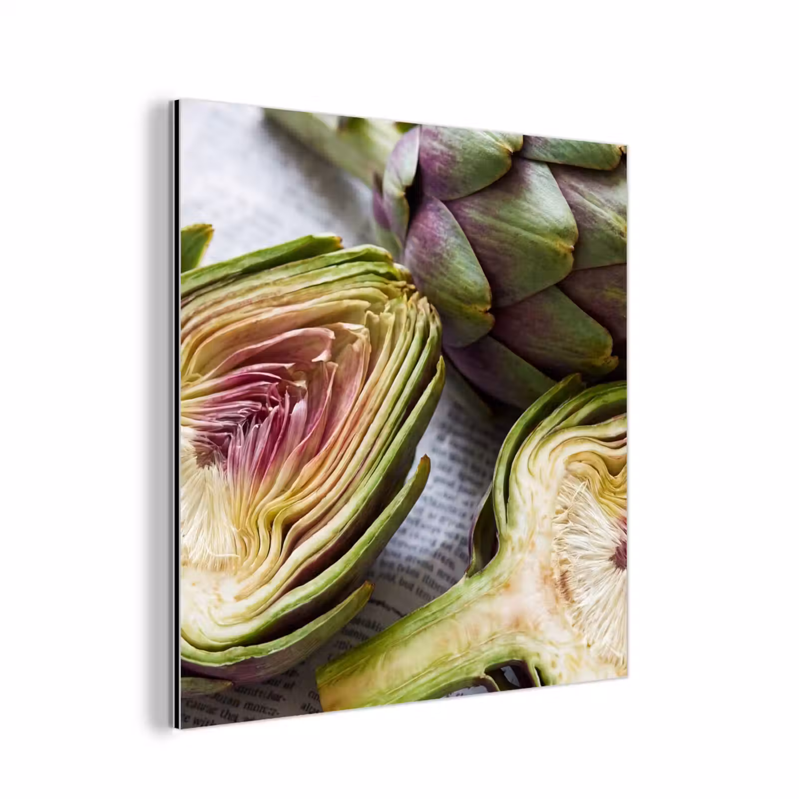 aluminium wall art - Artichoke - Sliced - Food - Artisjok - Doorgesneden - Eten aluminium wit klein