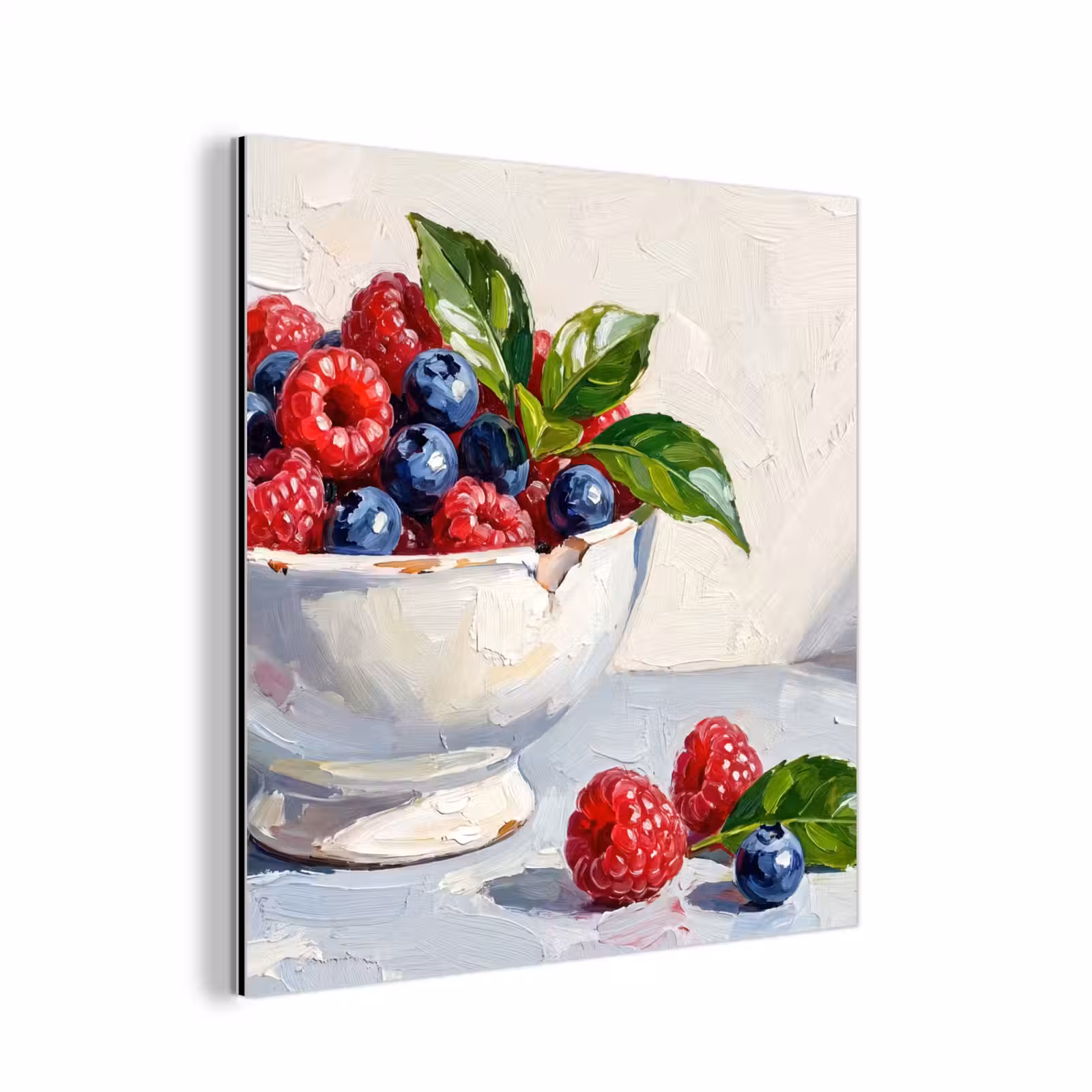 aluminium wall art - Berries - Bowl - Food - Bessen - Kom - Eten aluminium wit klein