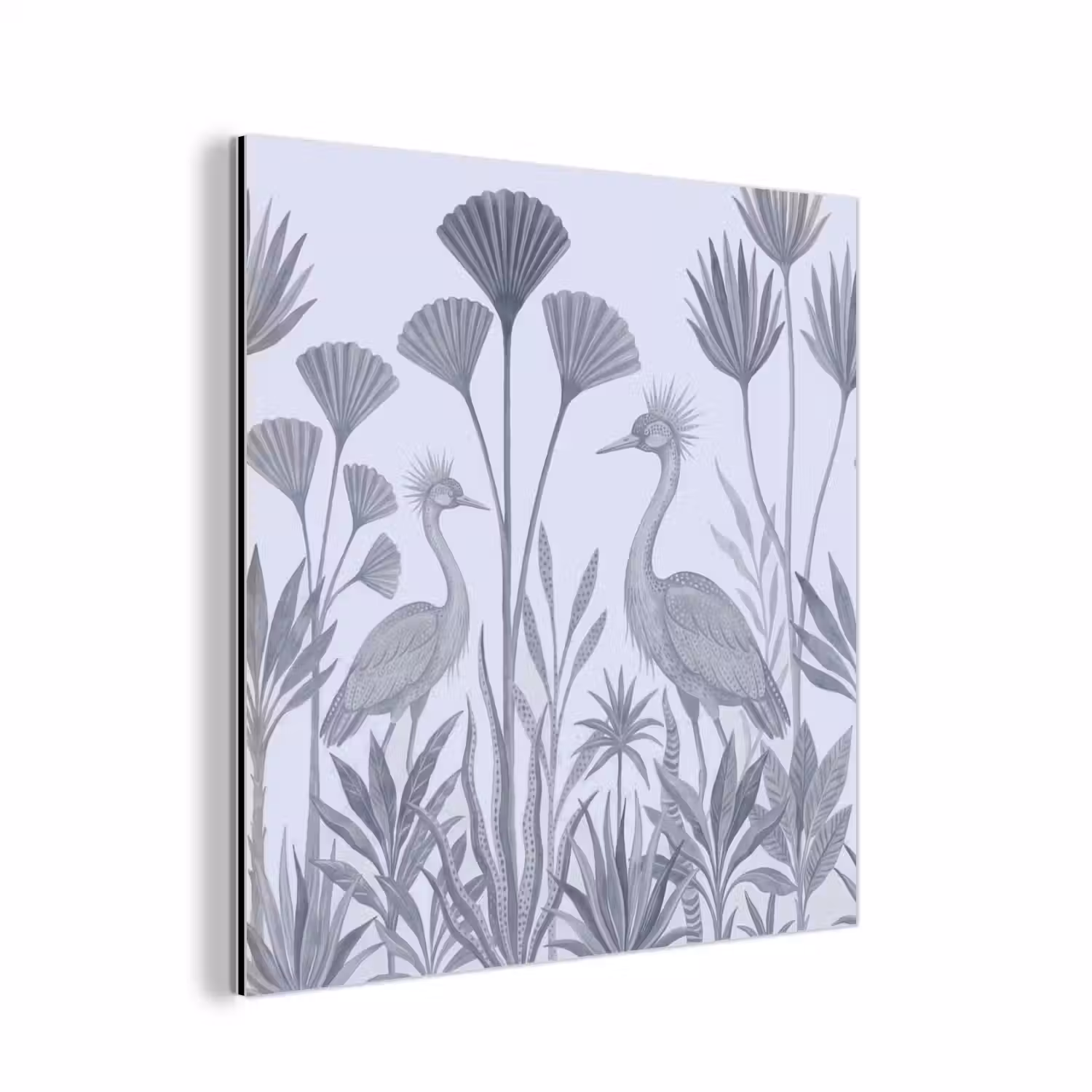 Vogel - Tropisch - Illustratie - Blauwgrijs - Natuur aluminium wit klein -3d