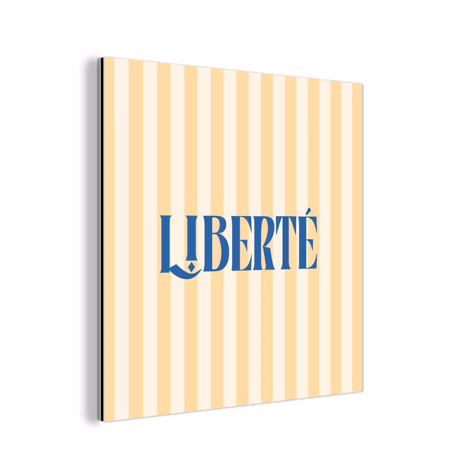 Blauw - Geel - Strepen - Liberté aluminium wit klein -3d