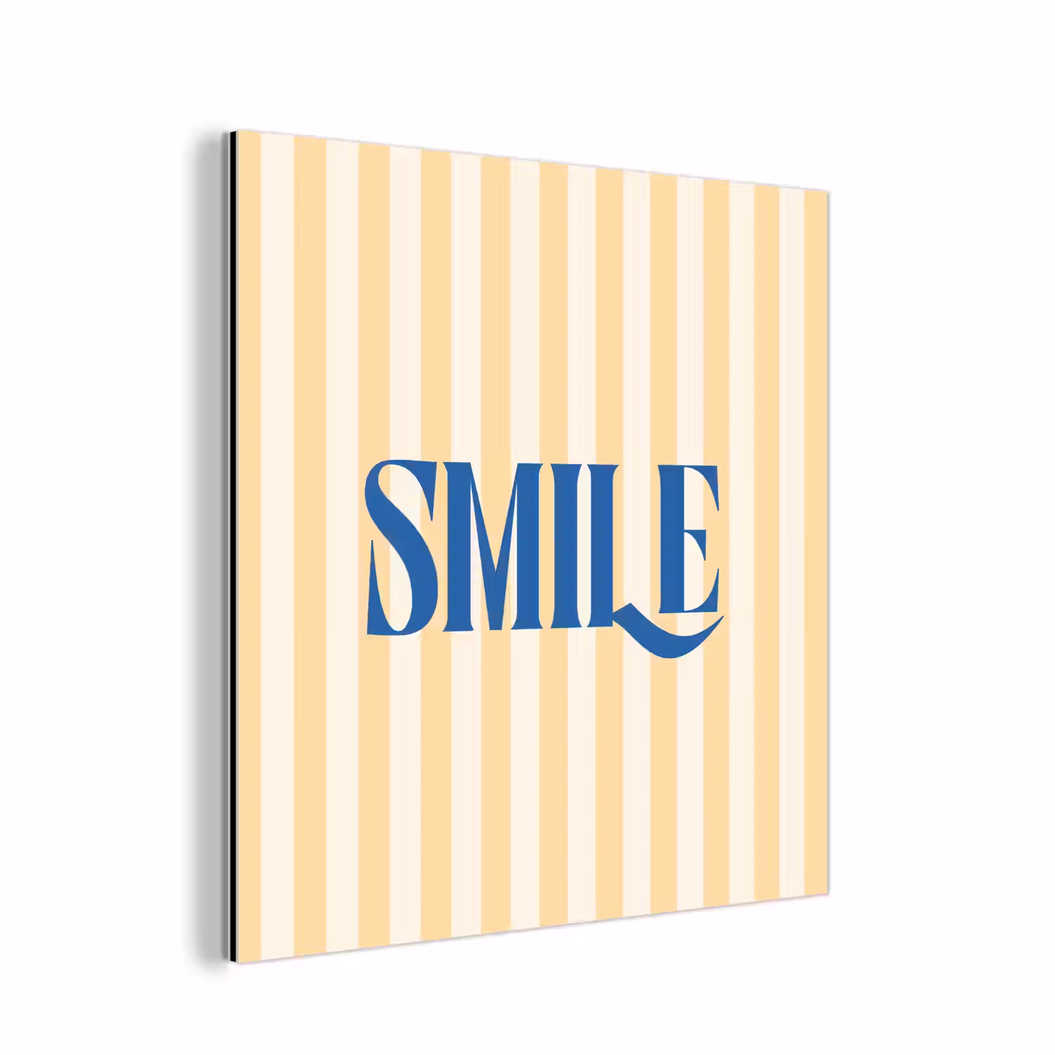 Blauw - Geel - Strepen - Smile aluminium wit klein -3d