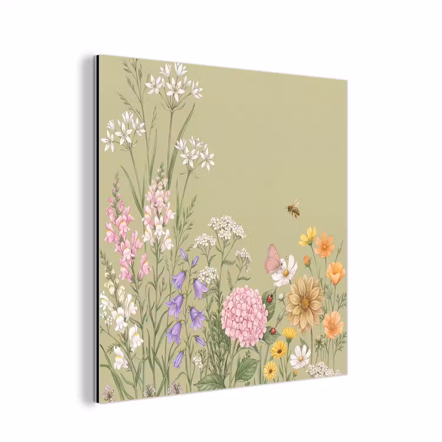 Botanisch - Bloemen - Kleurrijk aluminium wit klein -3d