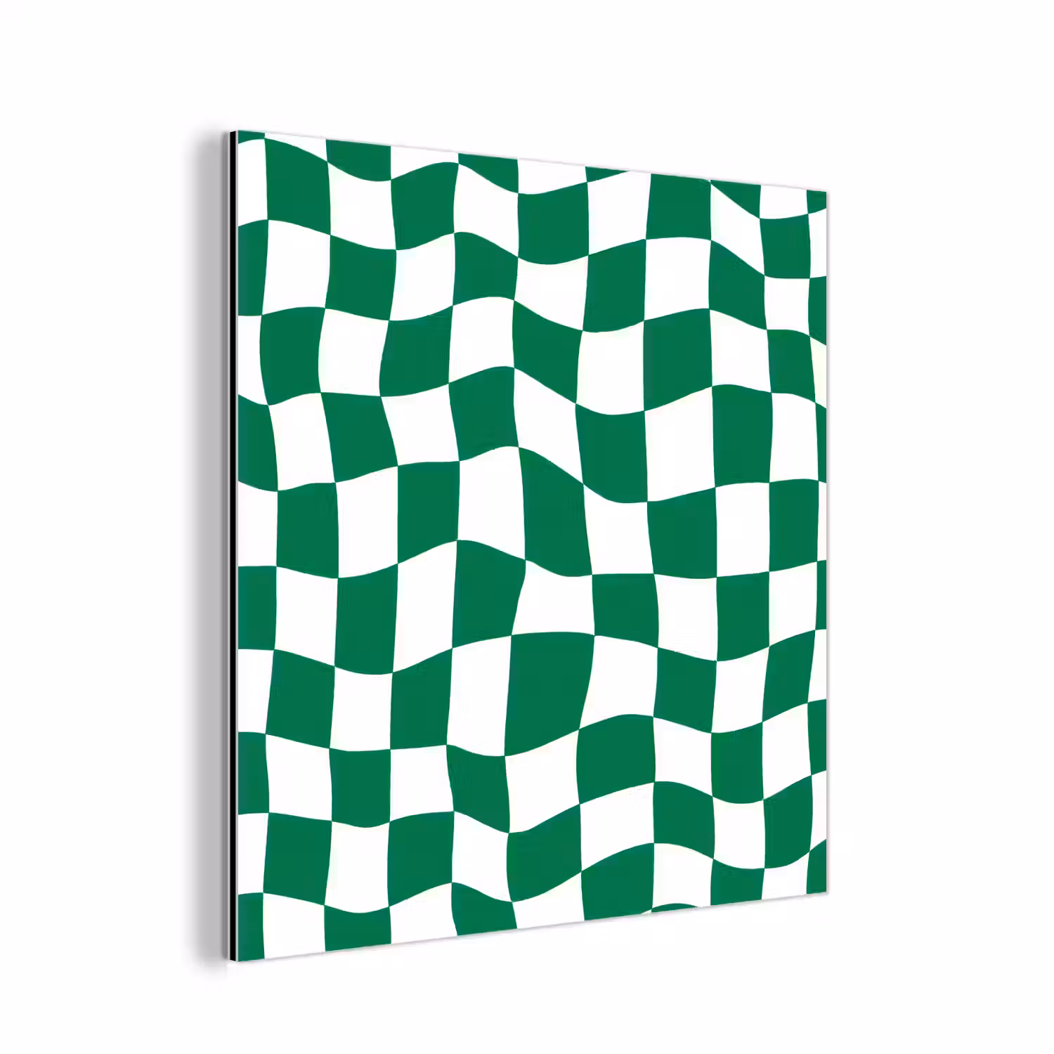 Schaakbord - Golvend - Groen aluminium wit klein 46 -3d