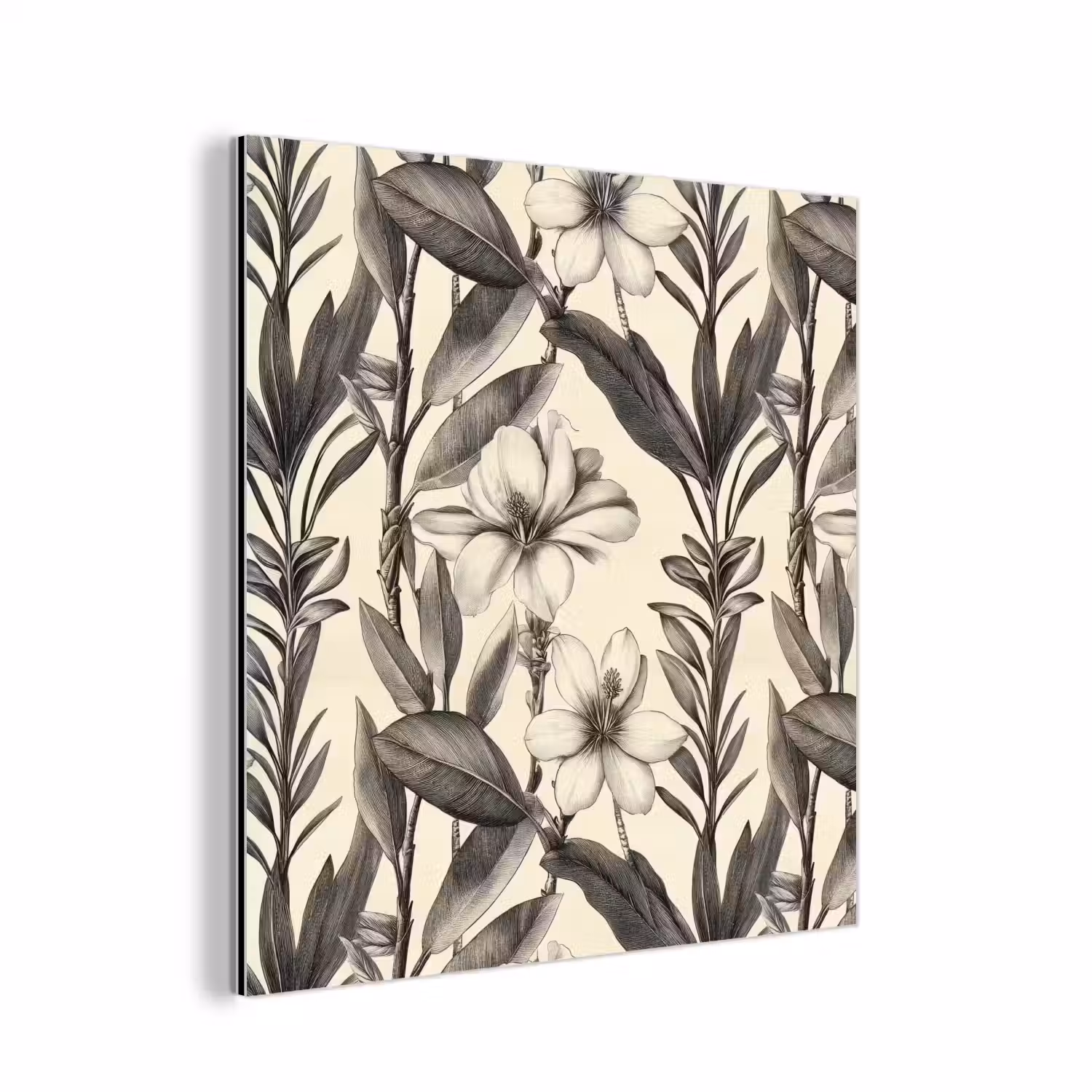 Klassiek - Botanisch - Zwart - Beige aluminium wit klein 46 -3d