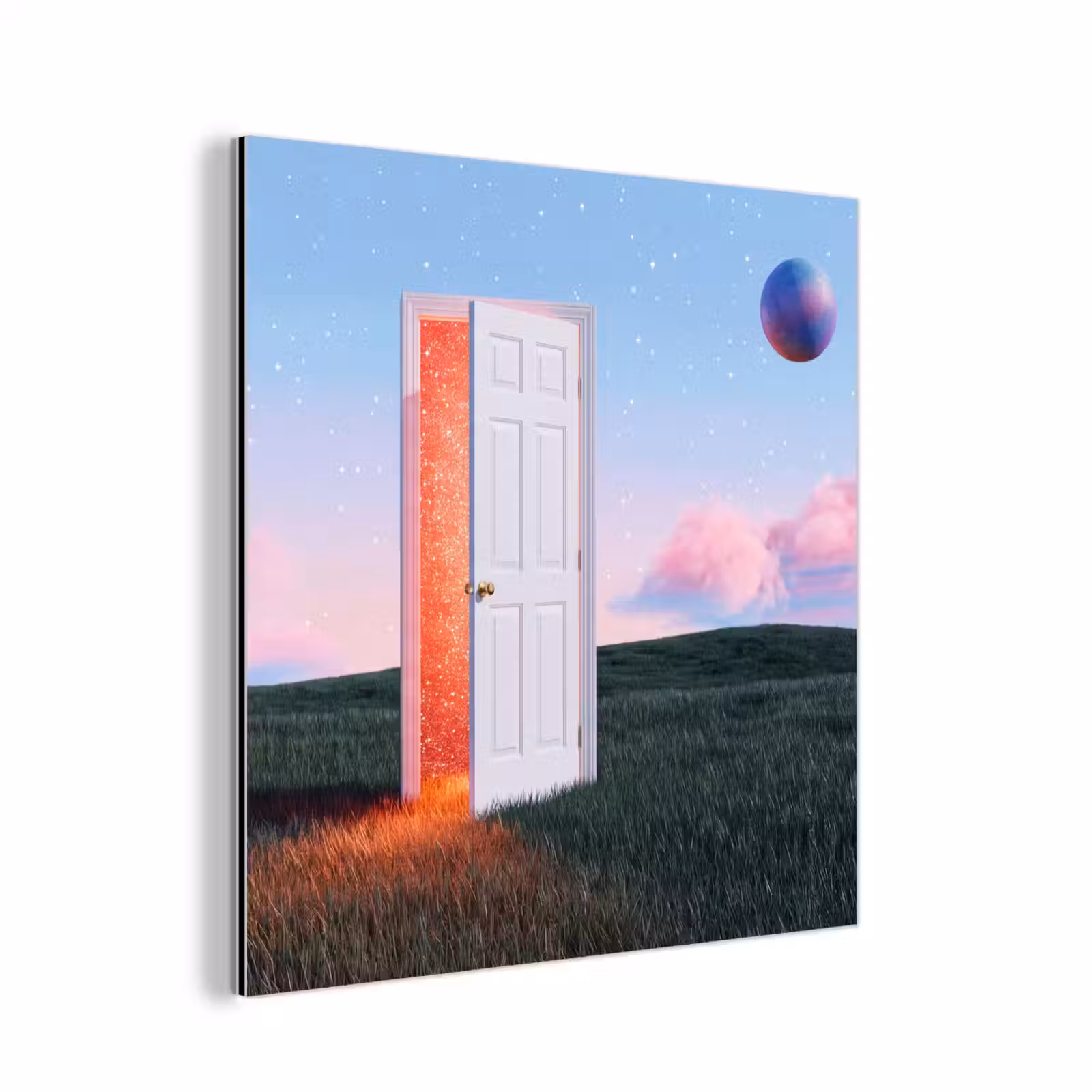 aluminium wall art - Door - Fantasy - Space - Deur - Fantasie - Ruimte aluminium wit klein