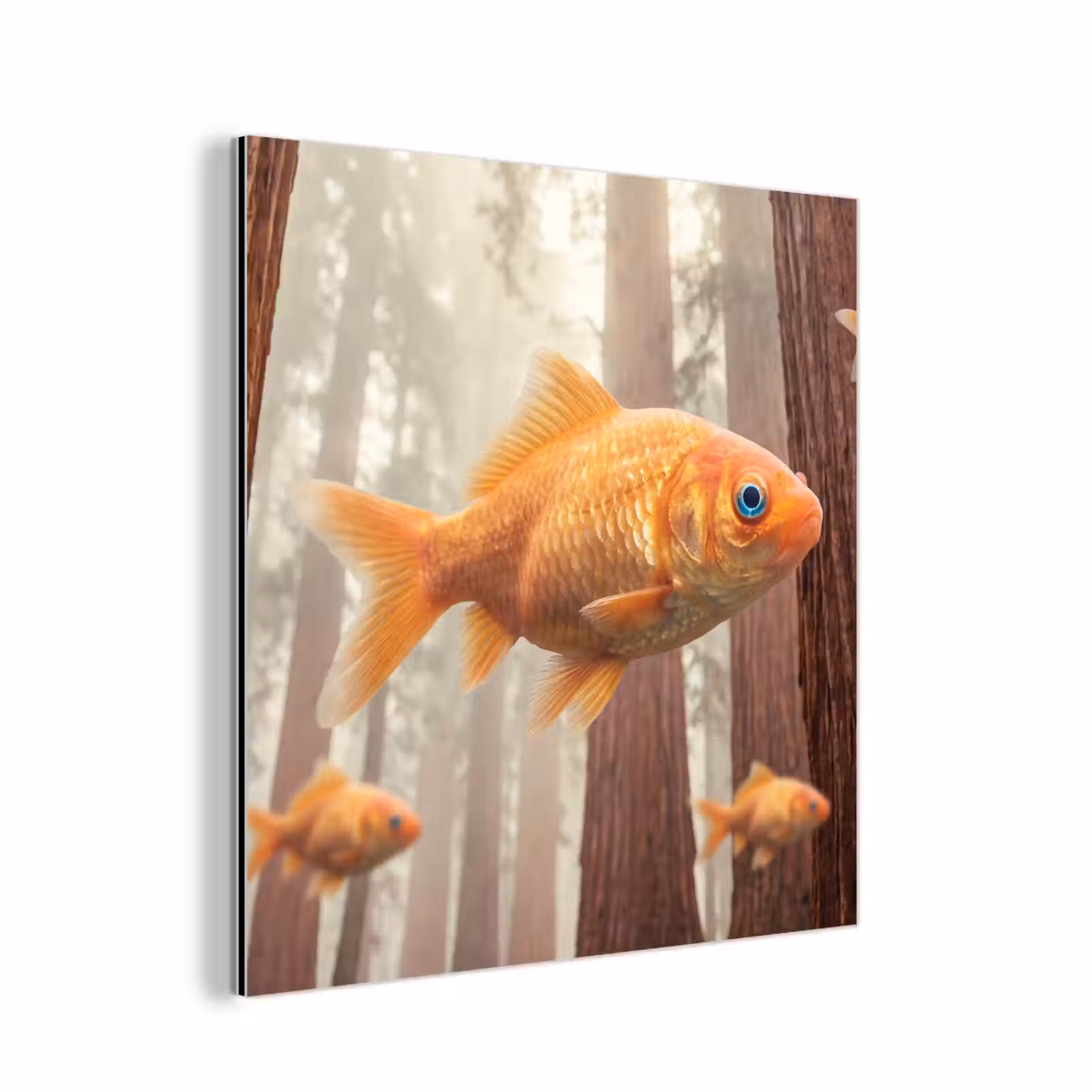 aluminium wall art - Fish - Forest - Fantasy - Vis - Bos - Fantasie aluminium wit klein