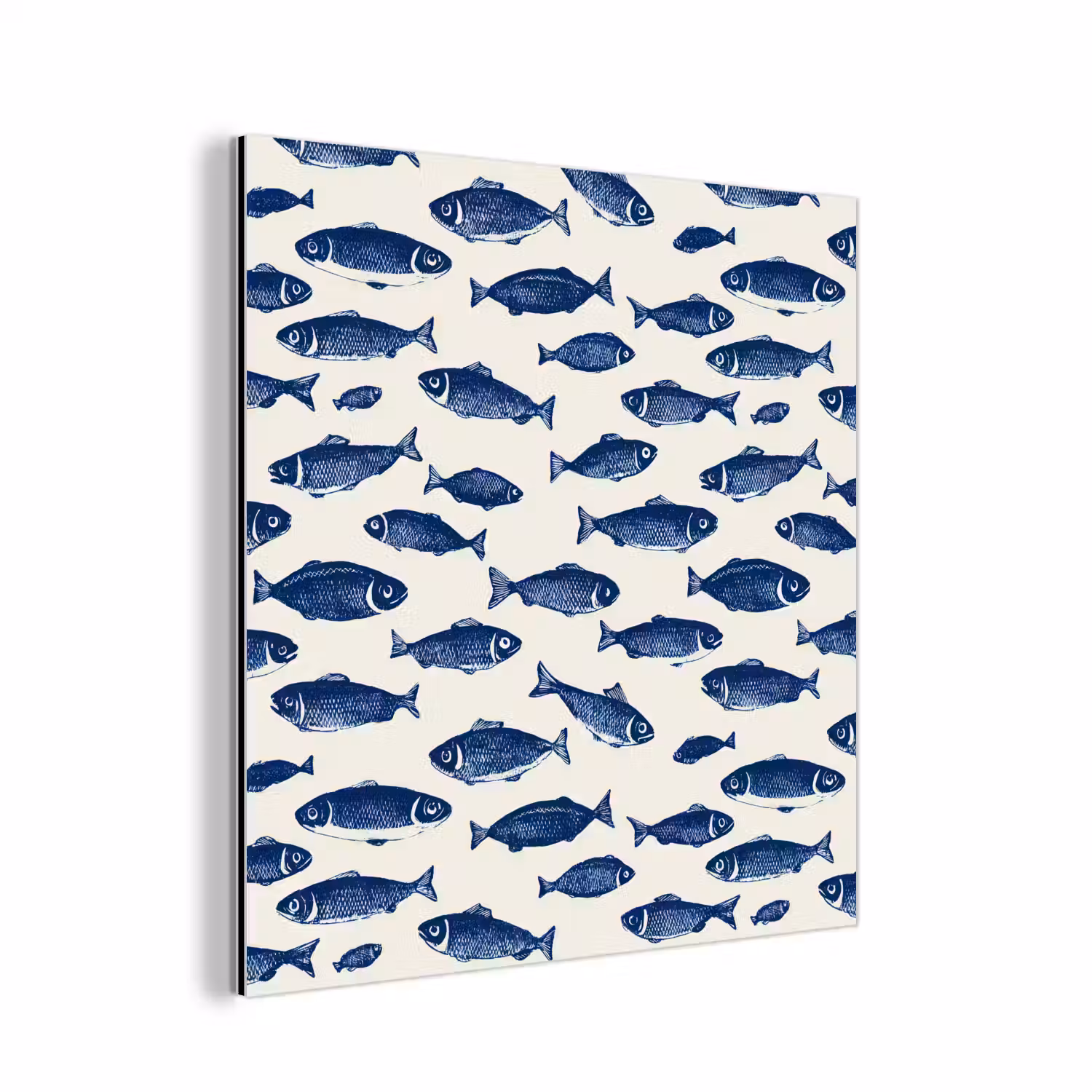 Vissen - Patroon - Blauw - Wit aluminium wit klein 46 -3d
