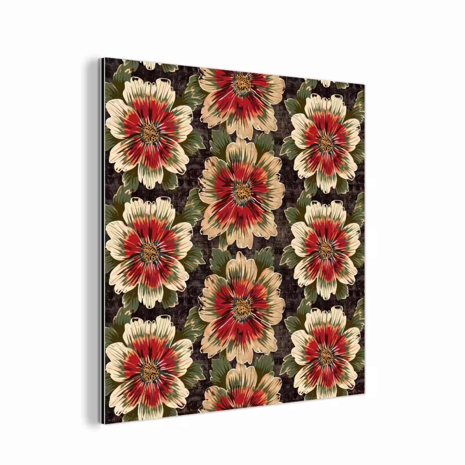 Bloemen - Klassiek - Patroon - Rood aluminium wit klein 46 -3d