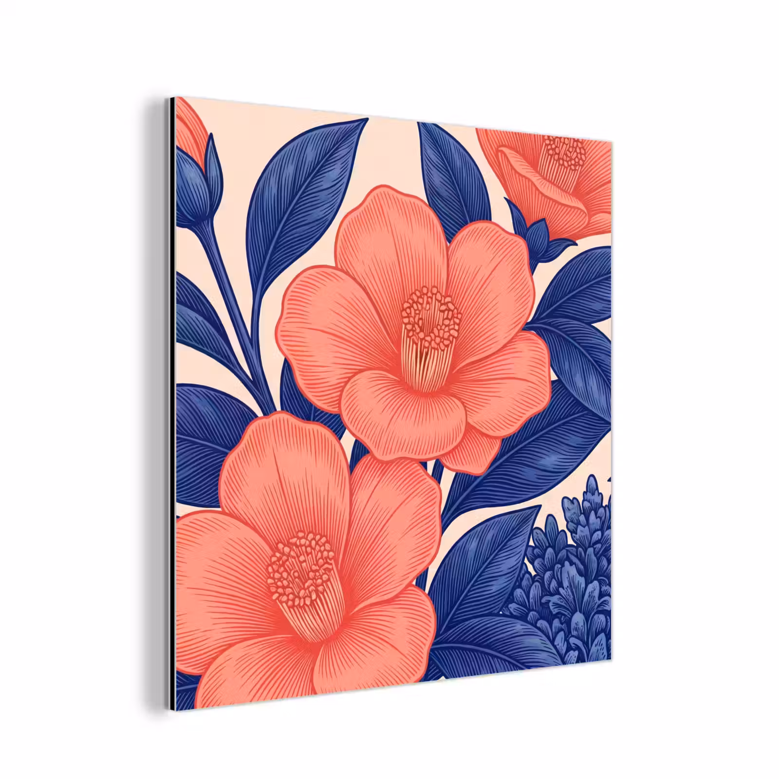 aluminium wall art - Flowers - Leaves - Botanical - Bloemen - Bladeren - Botanisch aluminium wit klein
