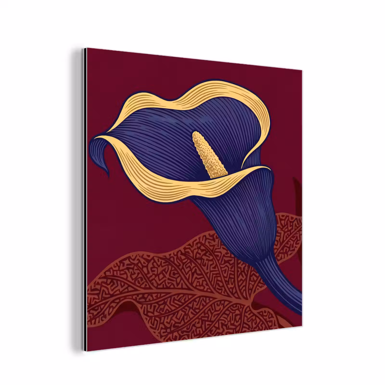 aluminium wall art - Flowers - Modern - Purple - Bloemen - Modern - Paars aluminium wit klein