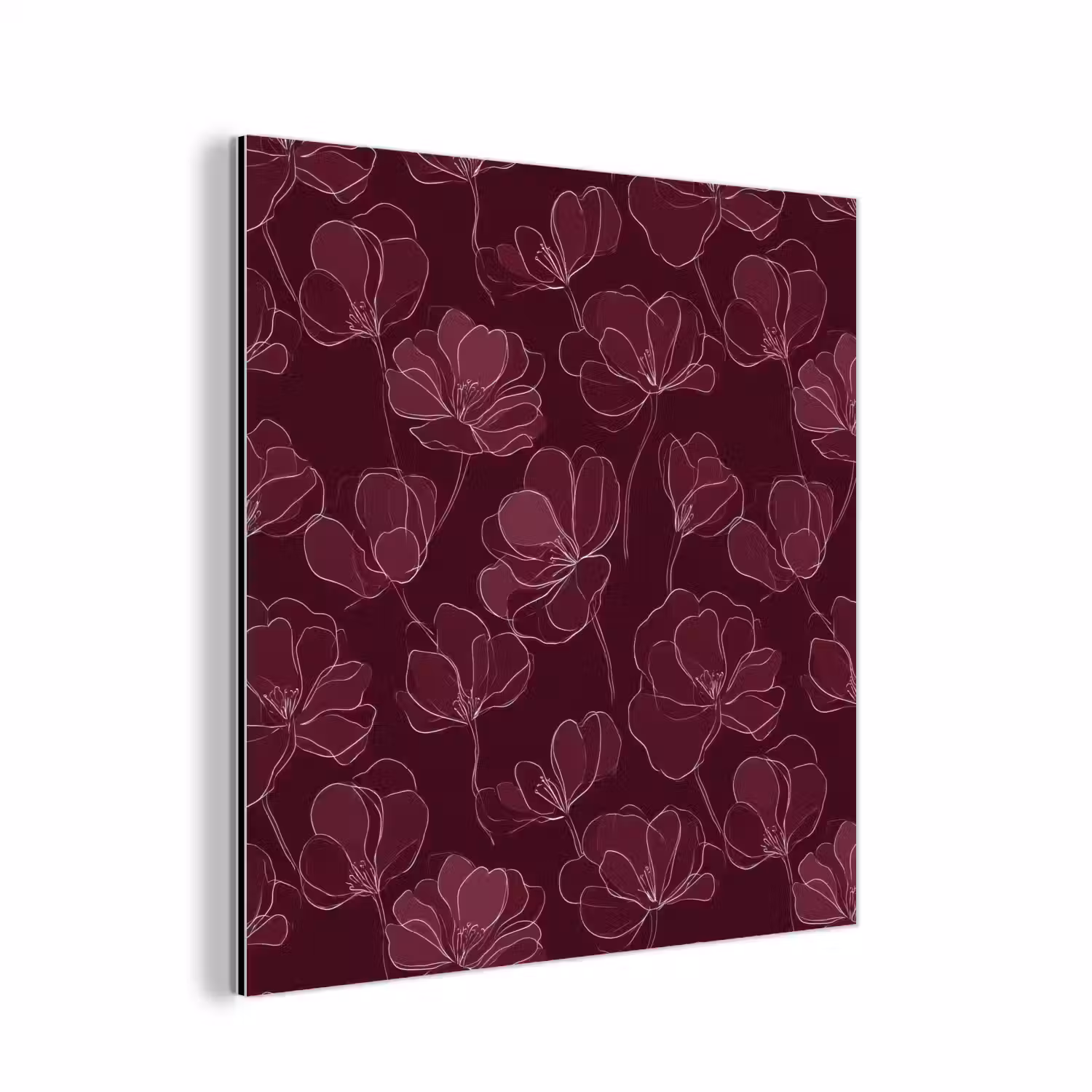 Bloemen - Patroon - Bordeauxrood aluminium wit klein 46 -3d