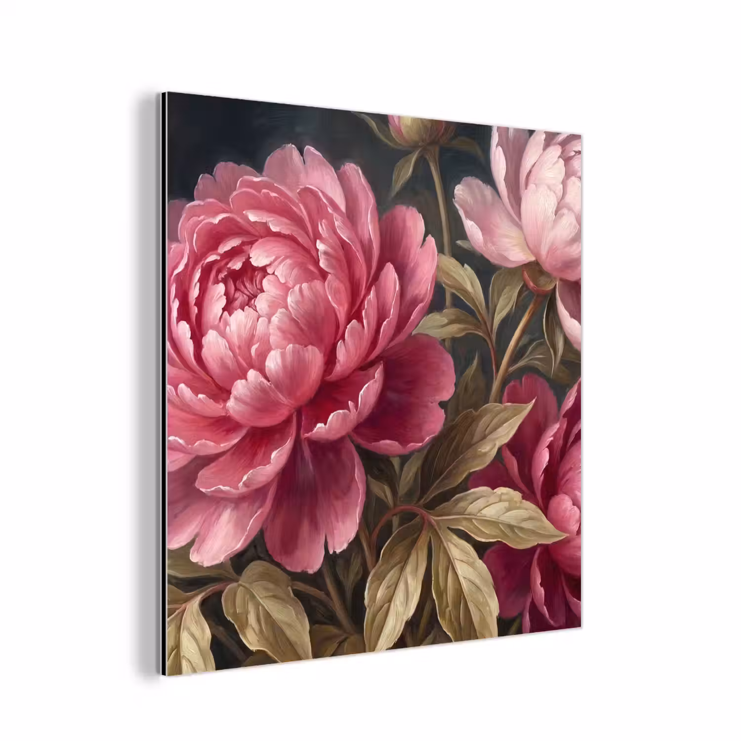 Bloemen - Roze - Klassiek - Natuur aluminium wit klein -3d