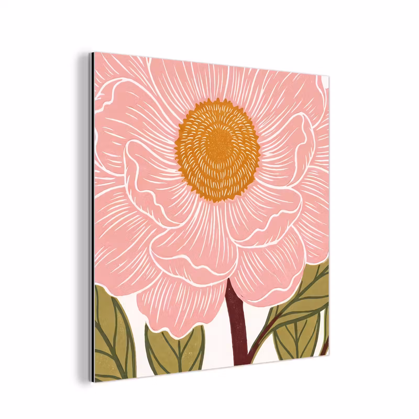 aluminium wall art - Flowers - Pink - Illustration - Bloemen - Roze - Illustratie aluminium wit klein