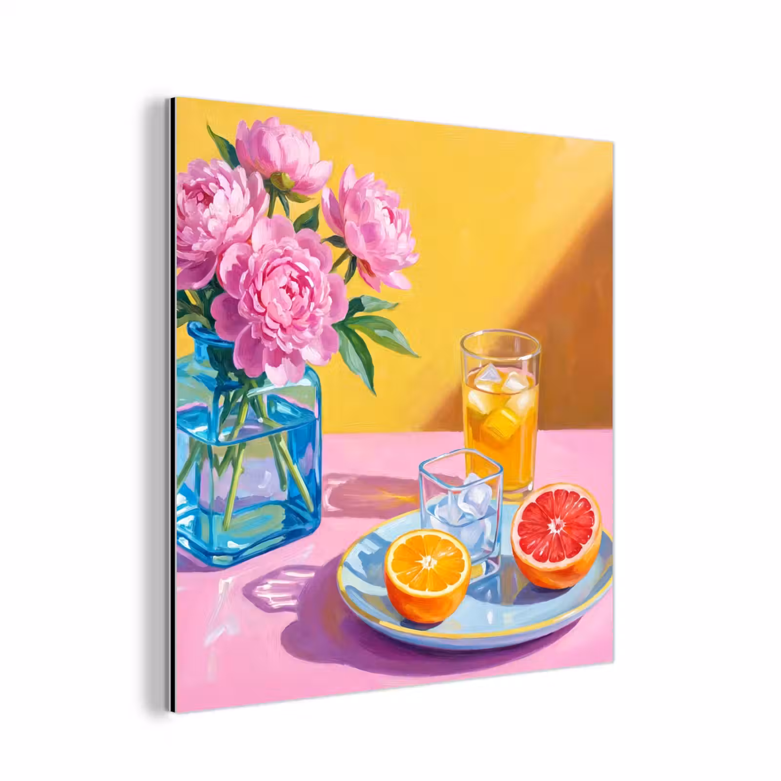 aluminium wall art - Flowers - Pink - Modern - Bloemen - Roze - Modern aluminium wit klein