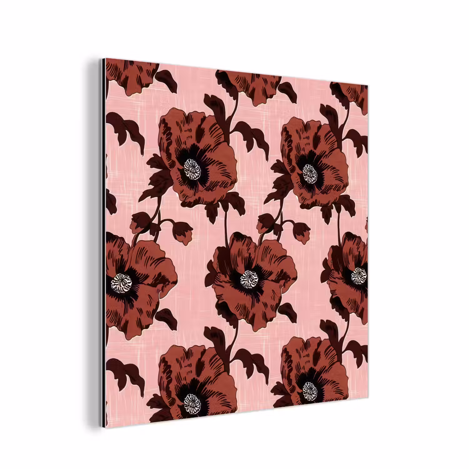 Bloemen - Retro - Rood aluminium wit klein 46 -3d
