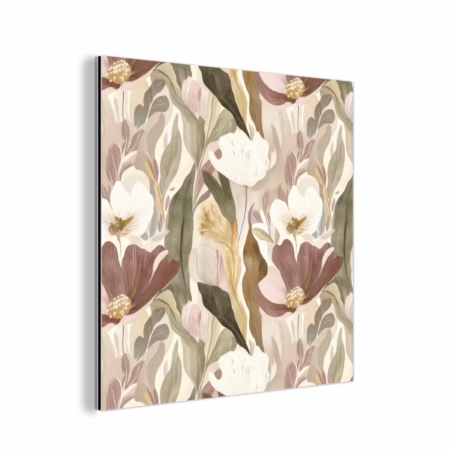 Bloemen - Aquarel - Kleurrijk aluminium wit klein 46 -3d