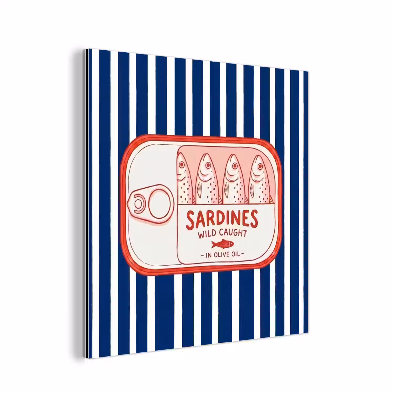 Eten - Vis - Blik - Illustratie - Rood aluminium wit klein -3d