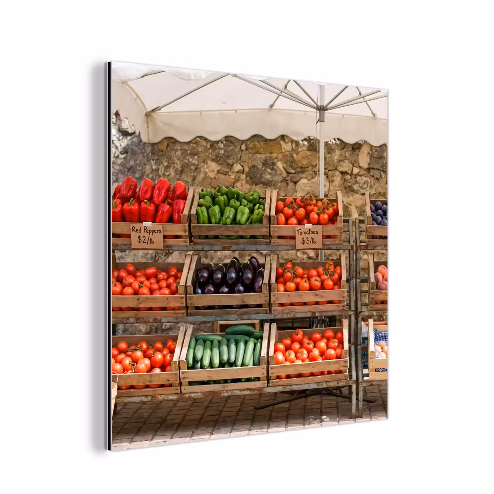 aluminium wall art - Food - Market - Fresh - Eten - Markt - Vers aluminium wit klein