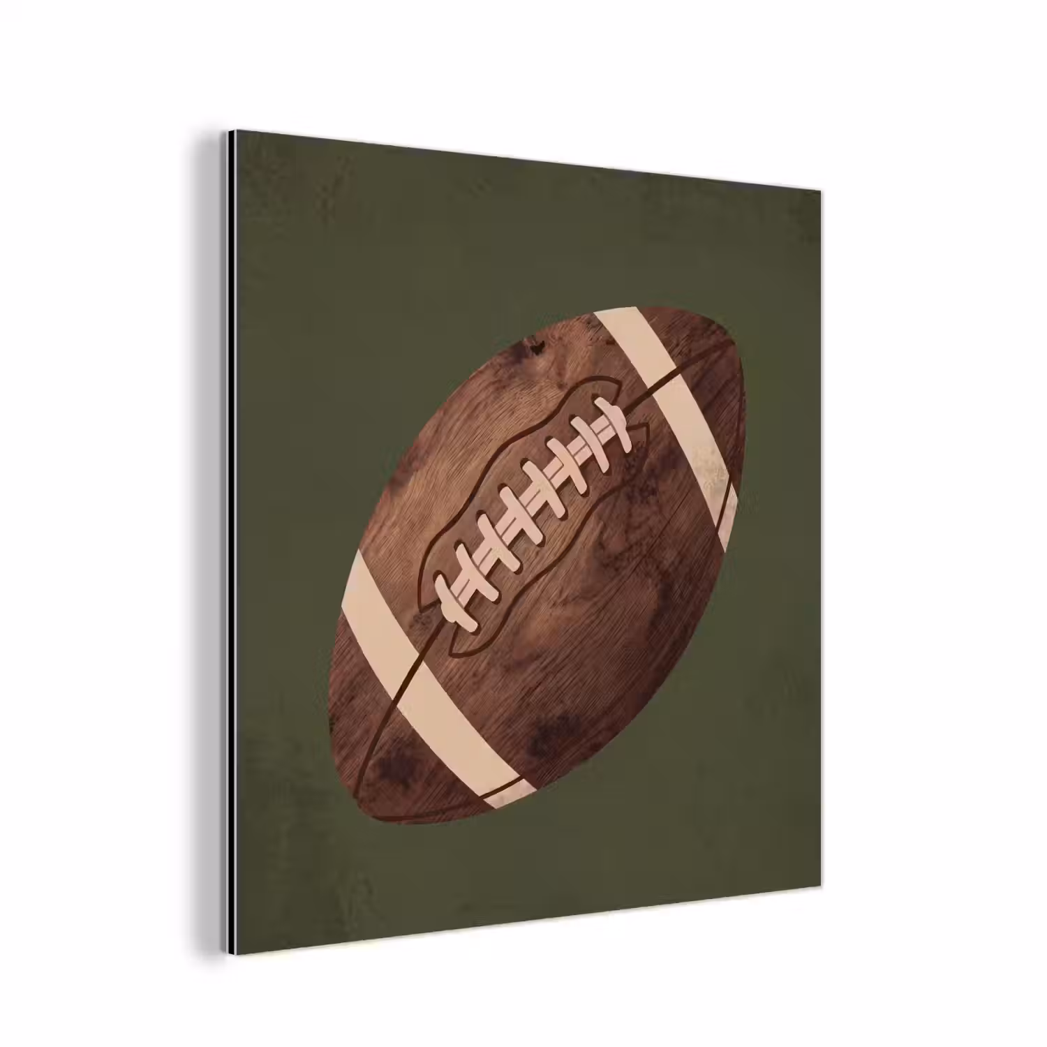 Football - Hout - Sport - Groen aluminium wit klein -3d