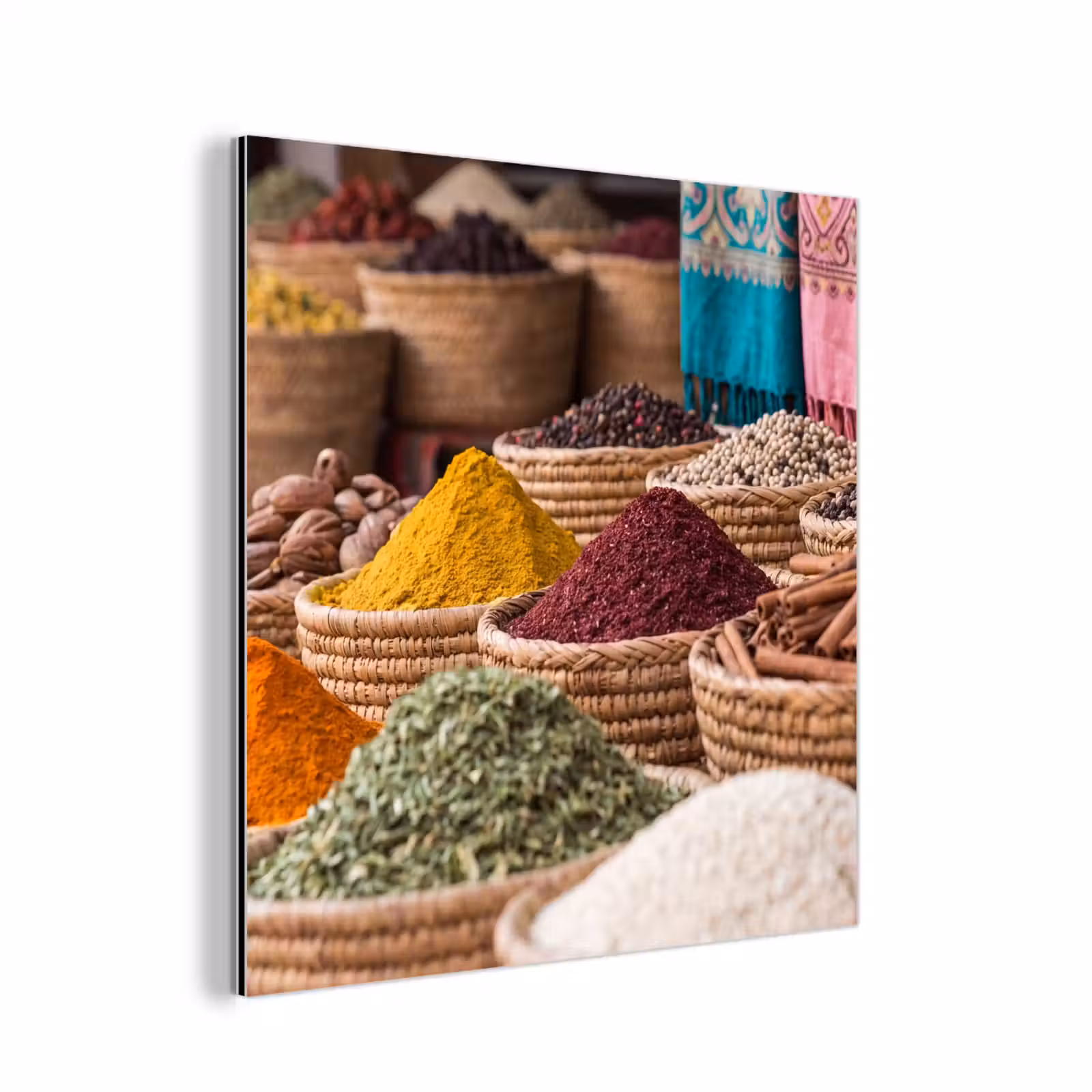 aluminium wall art - Herbs - Baskets - Oriental - Kruiden - Manden - Oosters aluminium wit klein