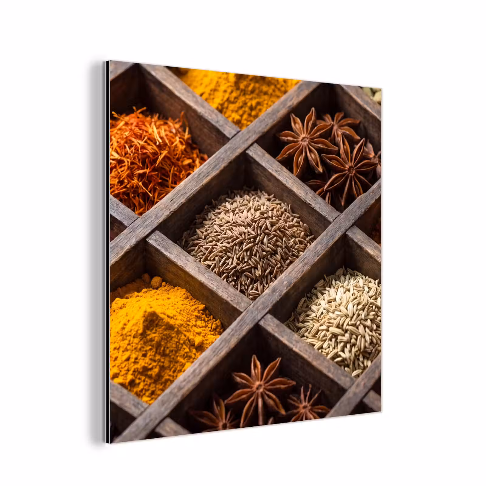 aluminium wall art - Herbs - Wood - Food - Kruiden - Houten - Eten aluminium wit klein