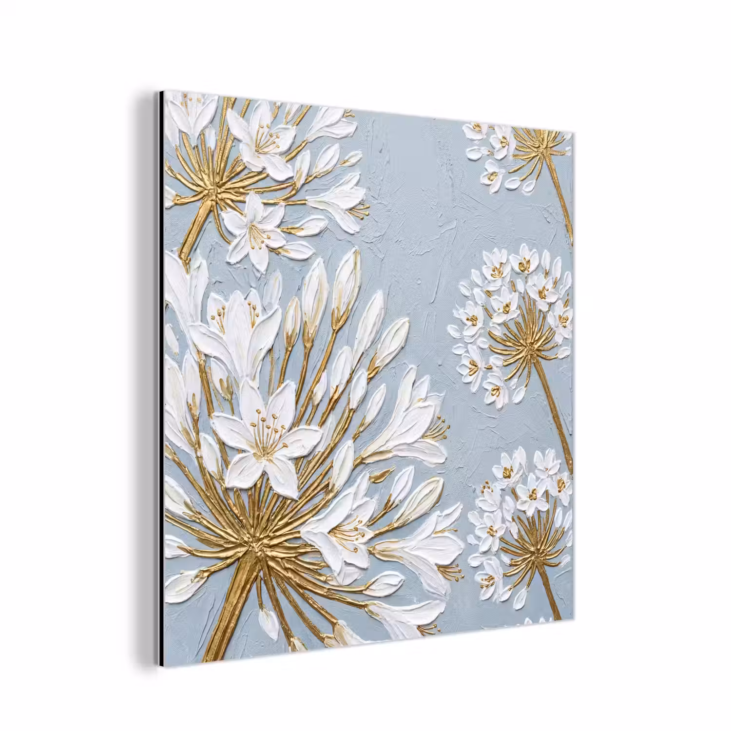 Illustratie - Bloemen - Blauw aluminium wit klein -3d