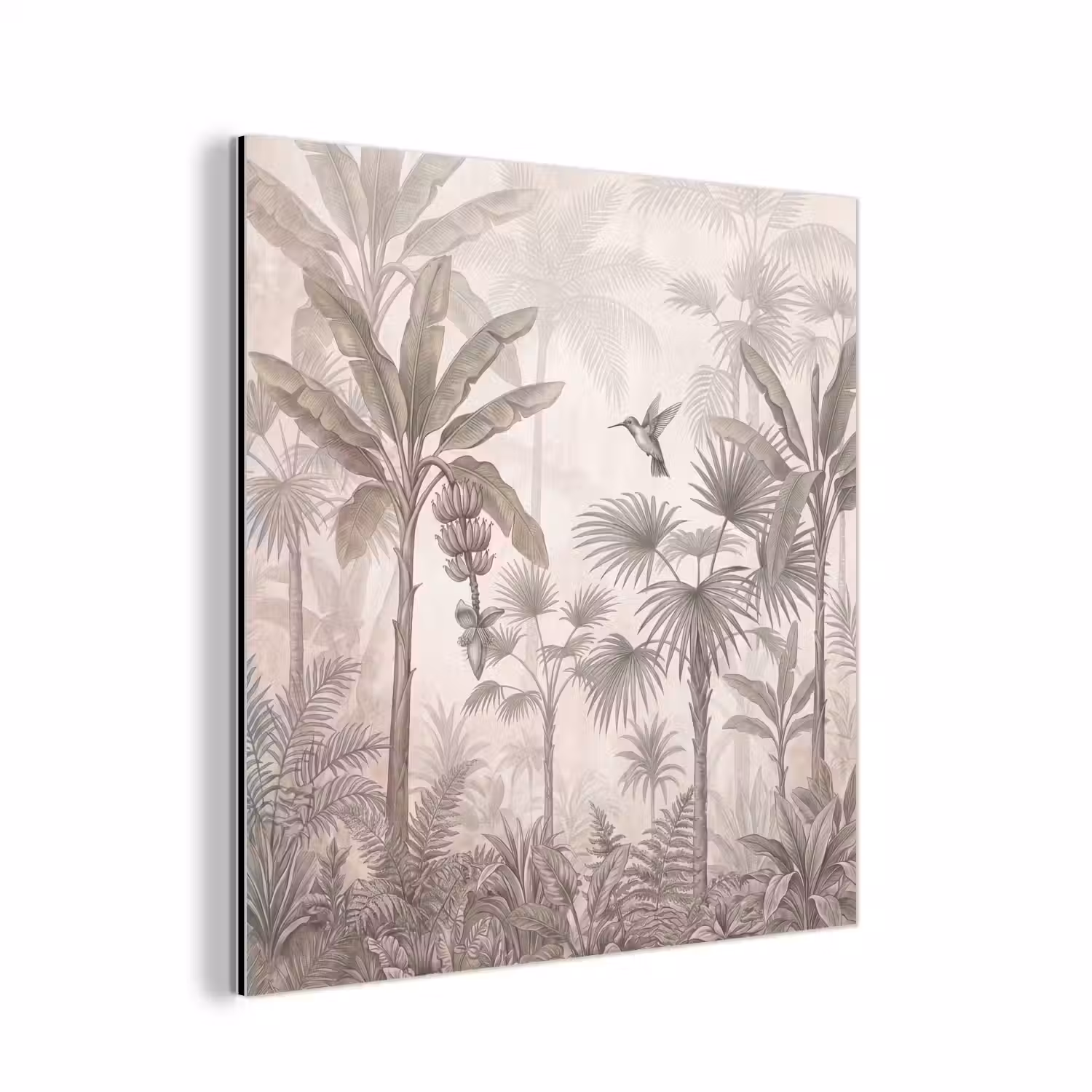 Jungle - Banenboom - Kolibrie - Beige aluminium wit klein -3d