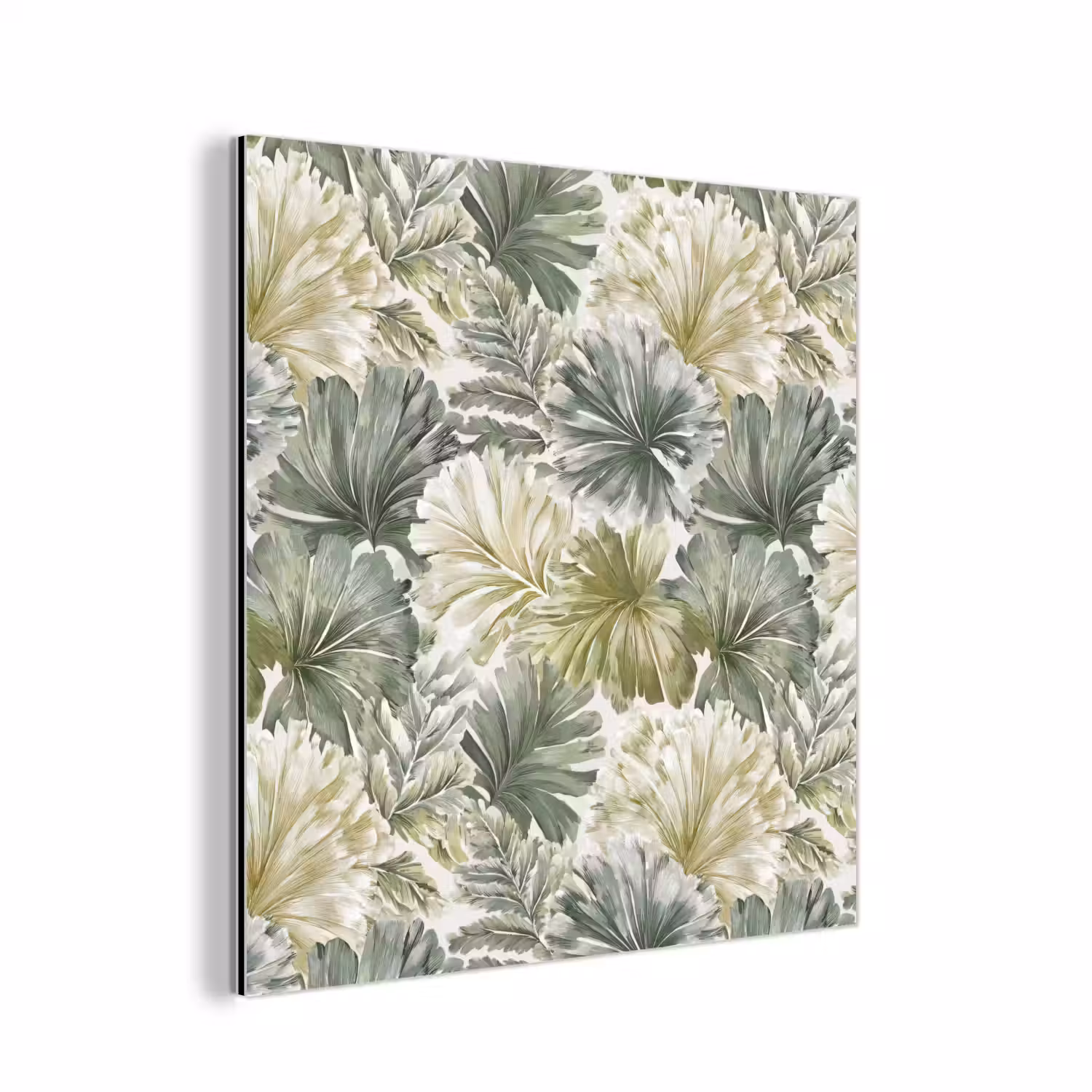 Bladeren - Botanisch - Groen aluminium wit klein 46 -3d