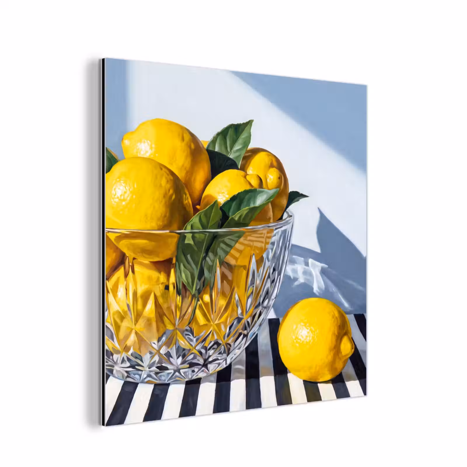 aluminium wall art - Lemons - Fruit - Yellow - Citroenen - Fruit - Geel aluminium wit klein