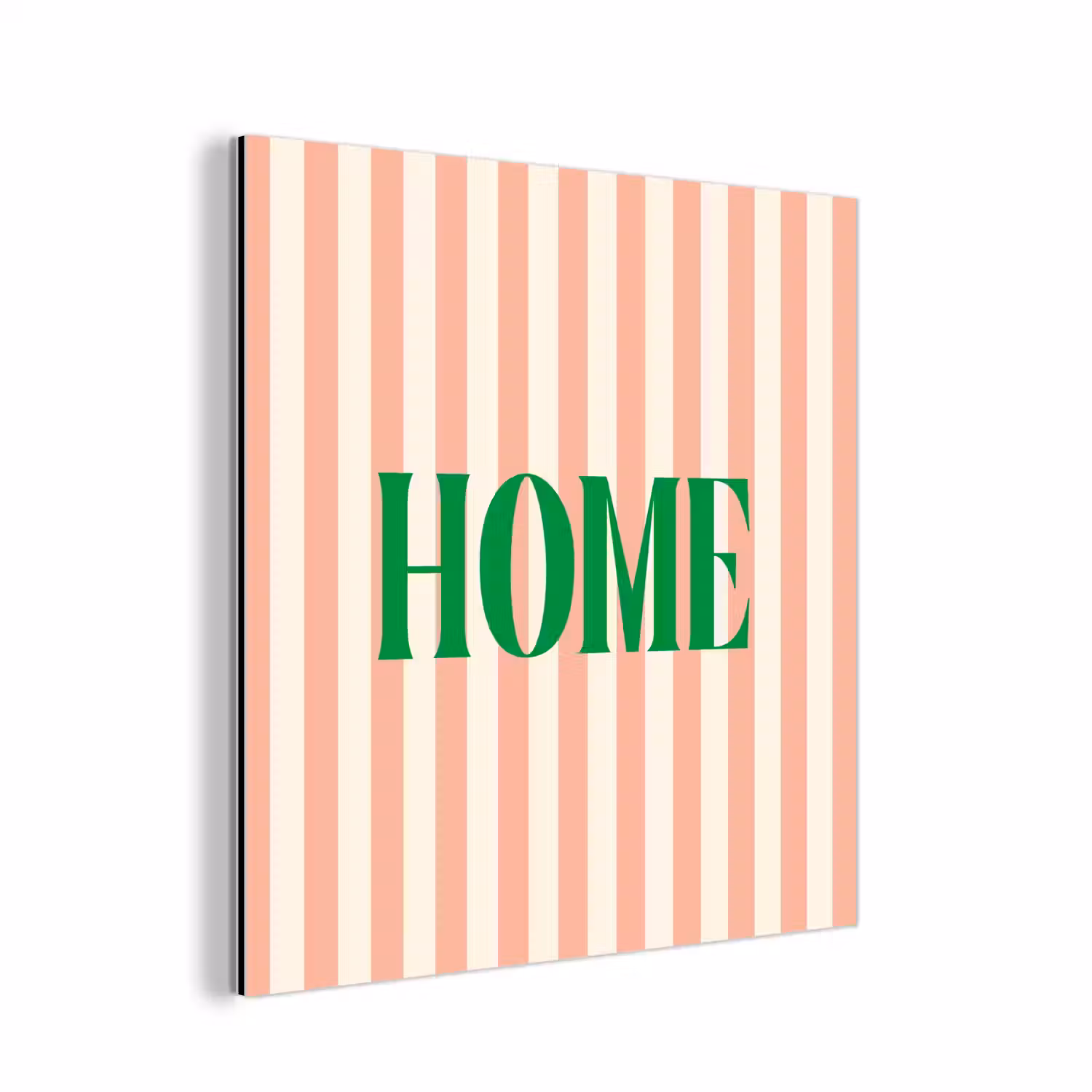 Zachtroze - Groen - Strepen - Home aluminium wit klein -3d
