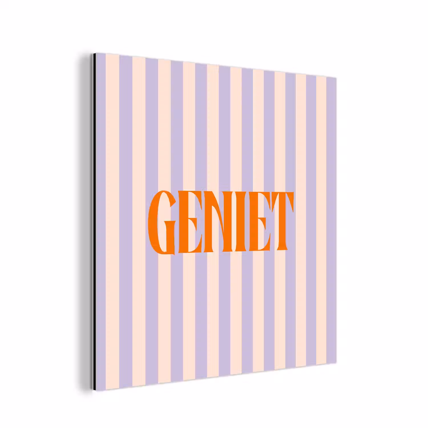 Lila - Oranje - Strepen - Geniet aluminium wit klein -3d