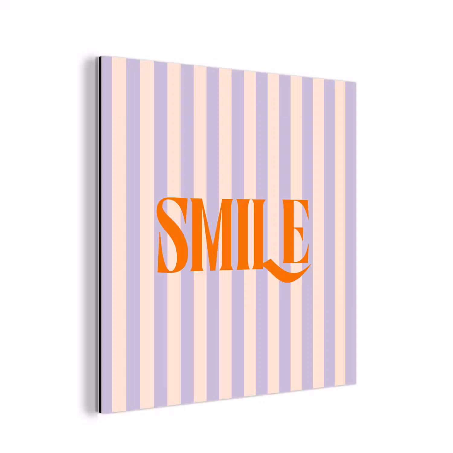 Lila - Oranje - Strepen - Smile aluminium wit klein -3d