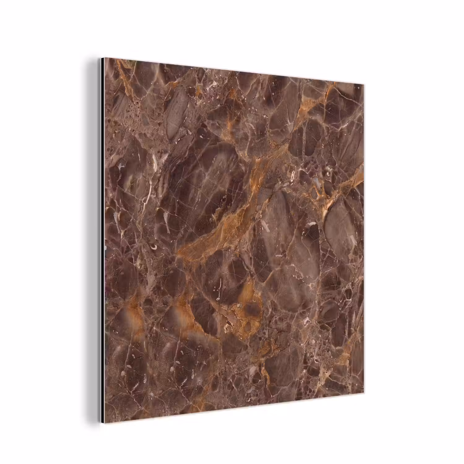 Marmer - Patroon - Natuur - Bruin - Goud aluminium wit klein -3d