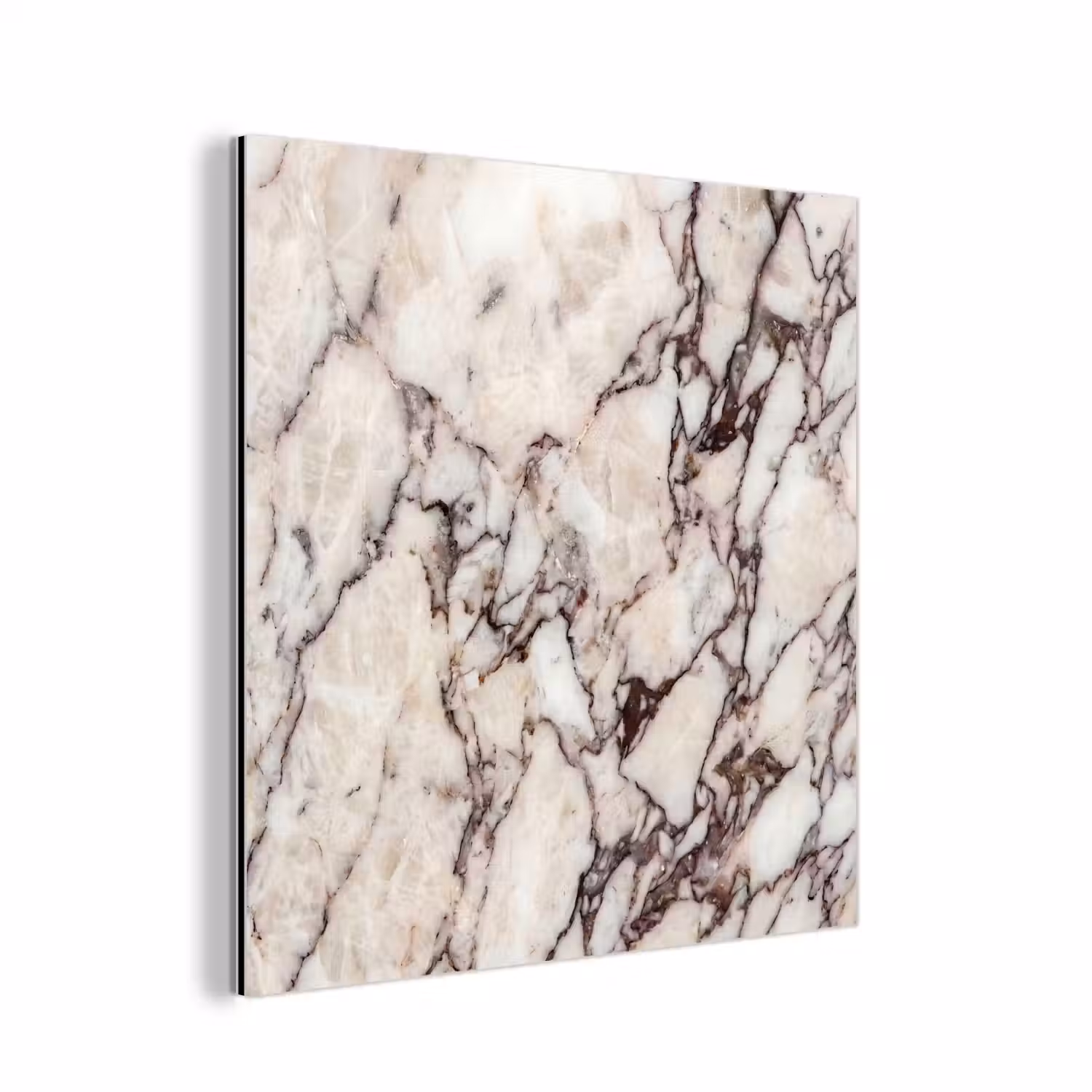 Marmer - Textuur - Abstract - Wit - Bruin aluminium wit klein -3d