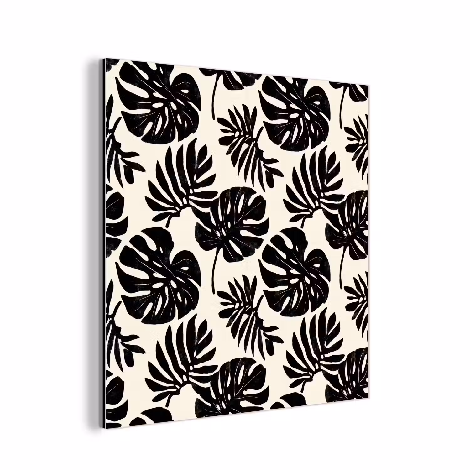 Modern - Monstera - Zwart aluminium wit klein 46 -3d