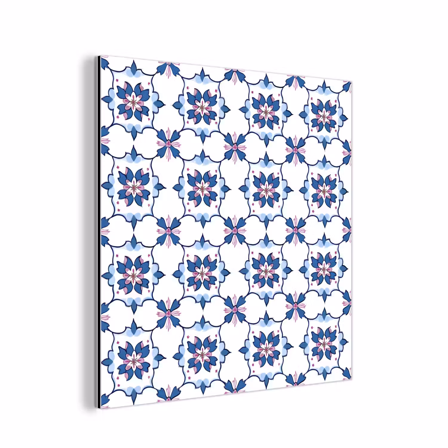 Modern - Patroon - Blauw - Roze aluminium wit klein 46 -3d