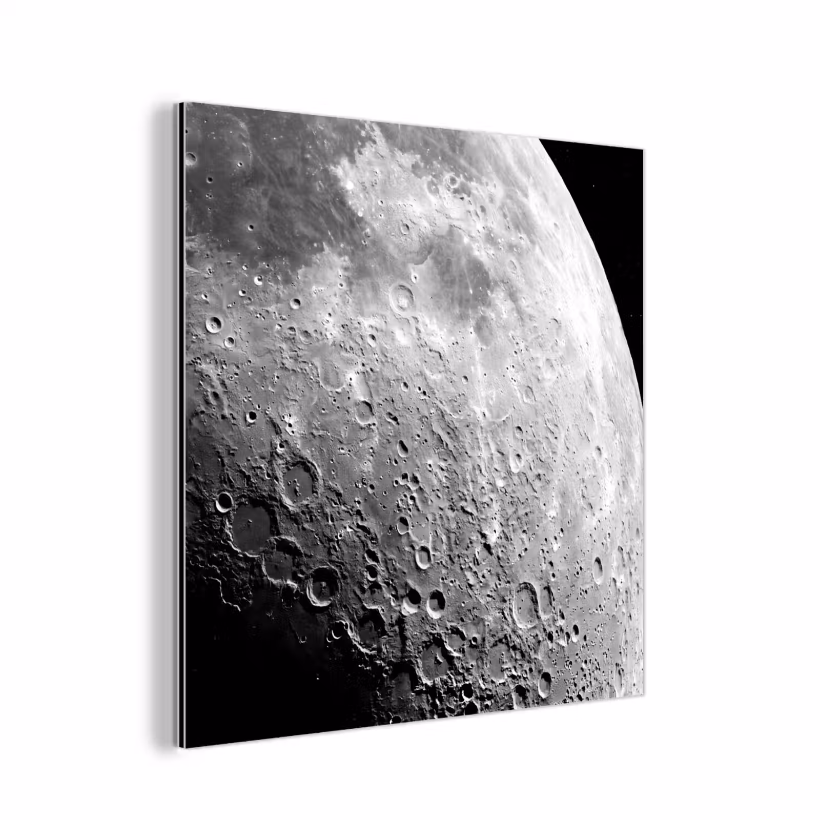 aluminium wall art - Moon - Craters - Space - Maan - Kraters - Ruimte aluminium wit klein