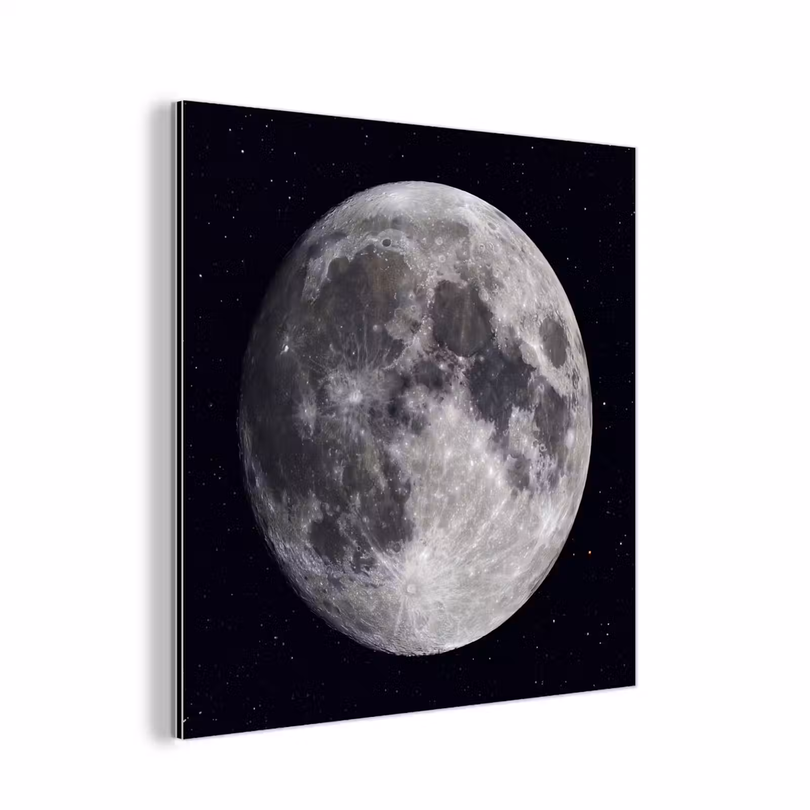 aluminium wall art - Moon - Stars - Space - Maan - Sterren - Ruimte aluminium wit klein